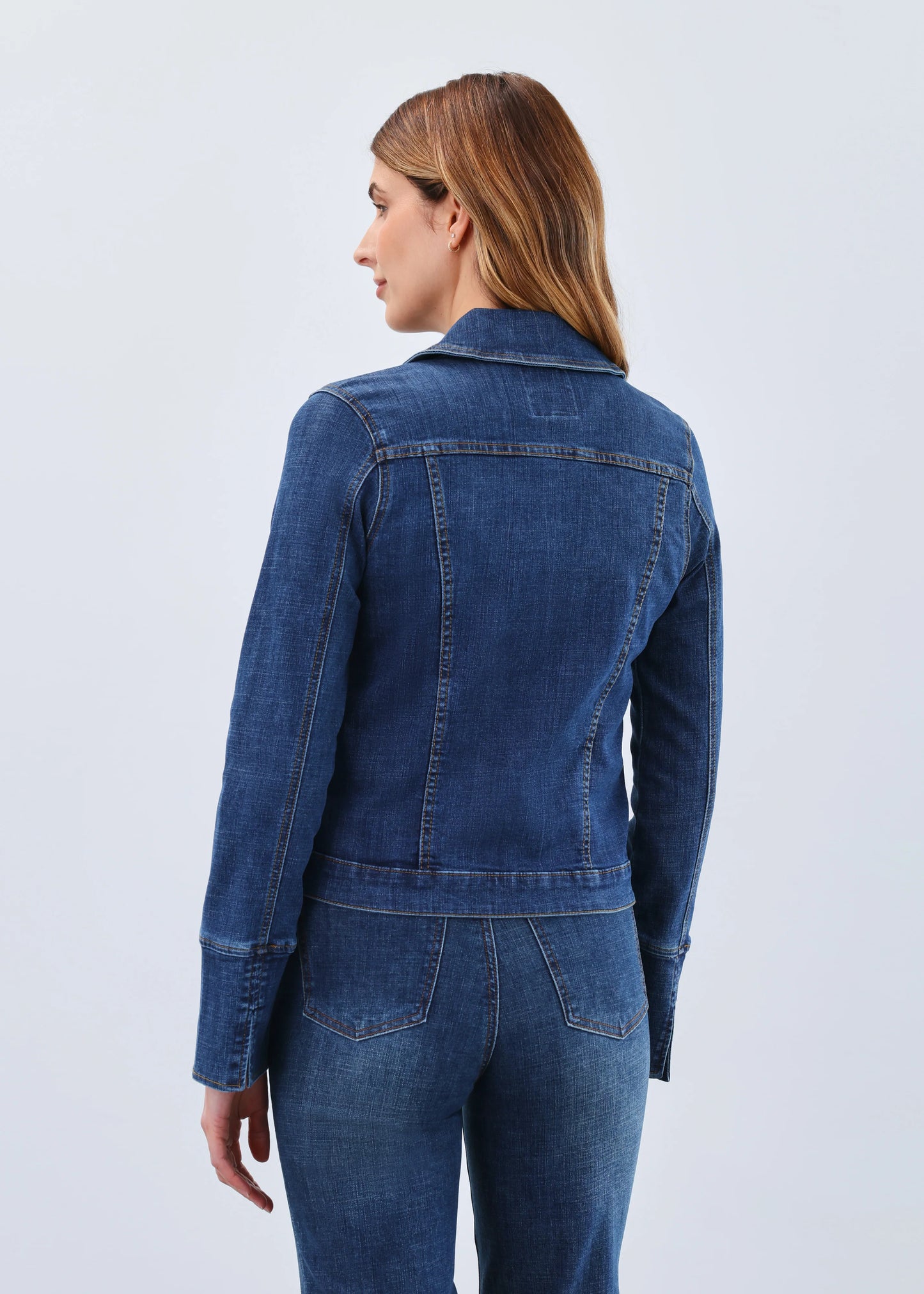 Denim Zip Front Jacket. Style FD1193809