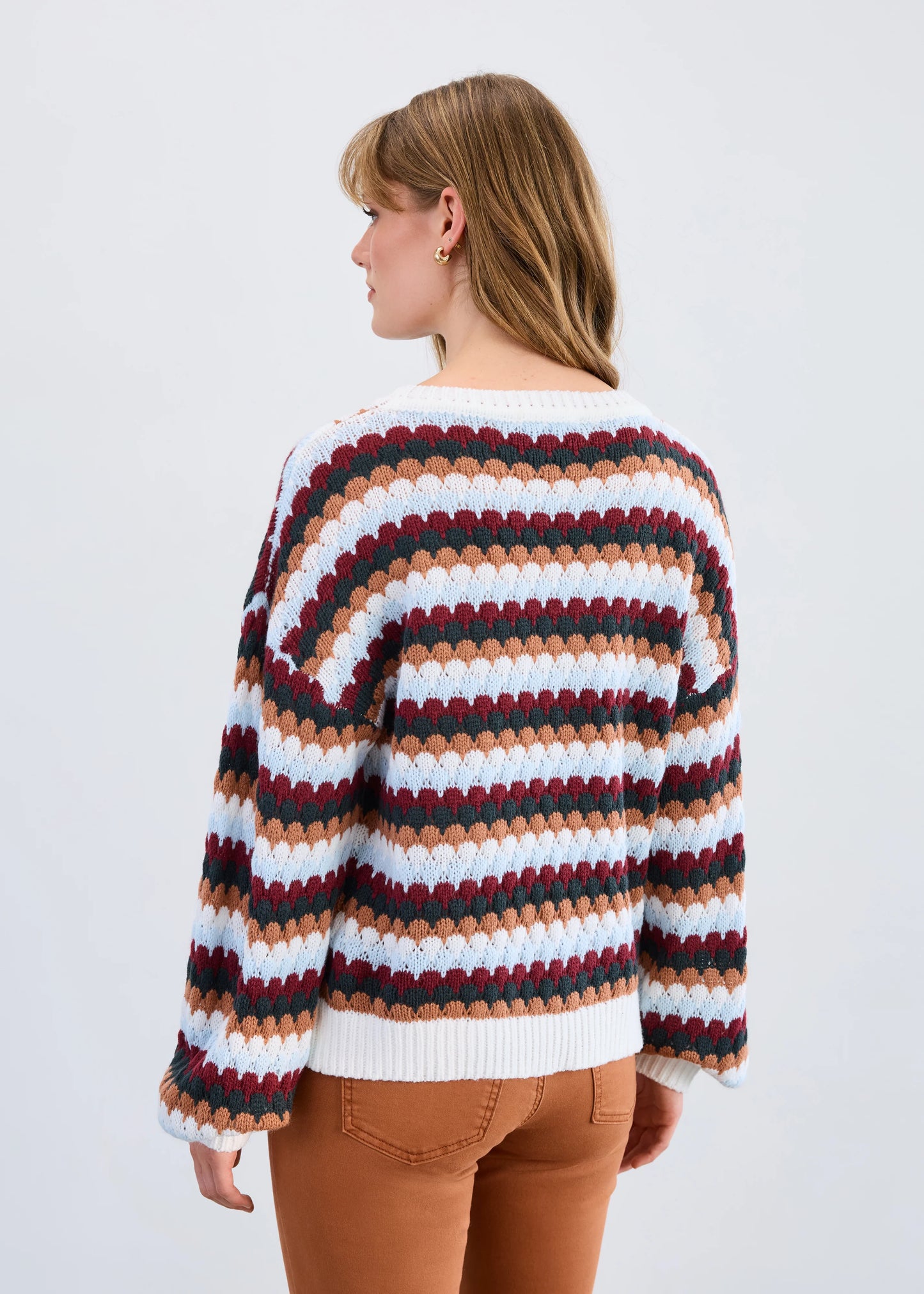 Carnaby Stripe Boat Neck Sweater. Style FD1377525
