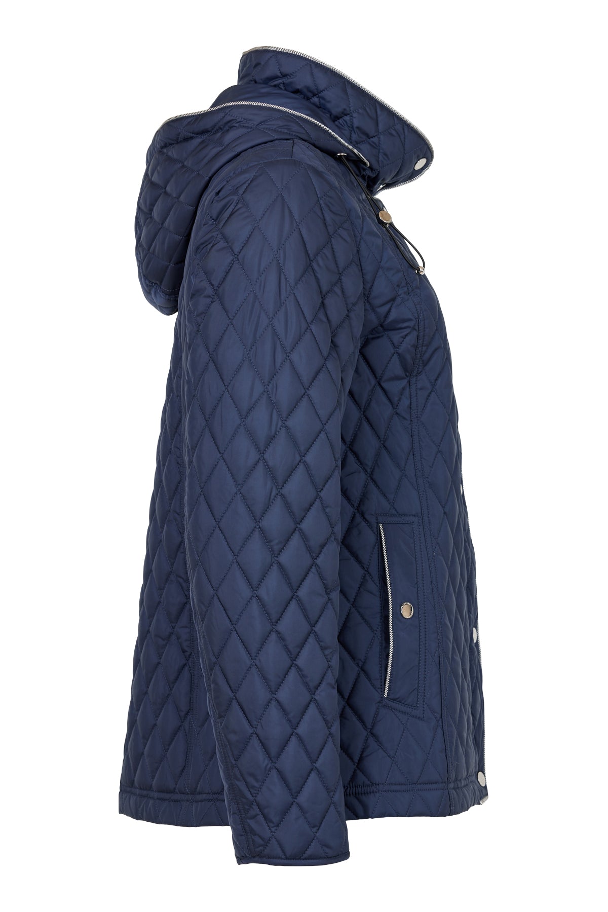 Diamond Quilted Detachable Hood Spring Jacket. Style FR831