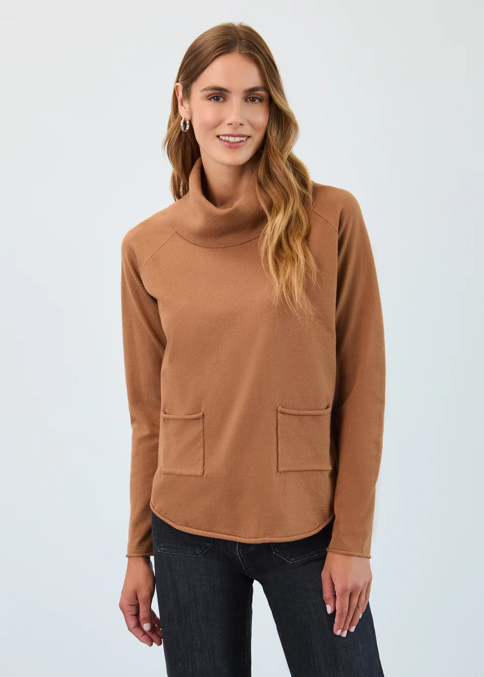 Cowl Neck Rolled Edges Top. Style FD1492212