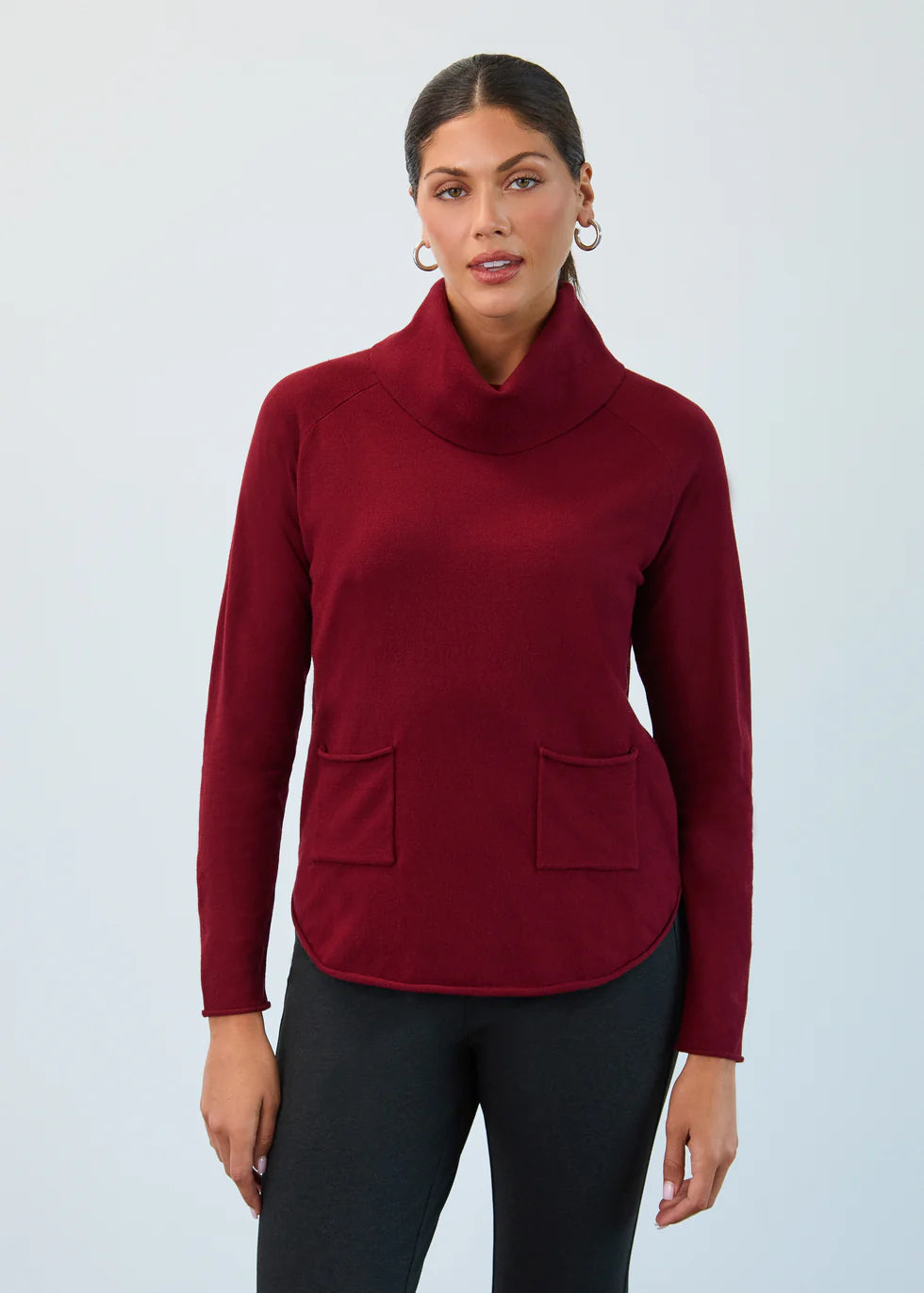 Cowl Neck Rolled Edges Top. Style FD1492212
