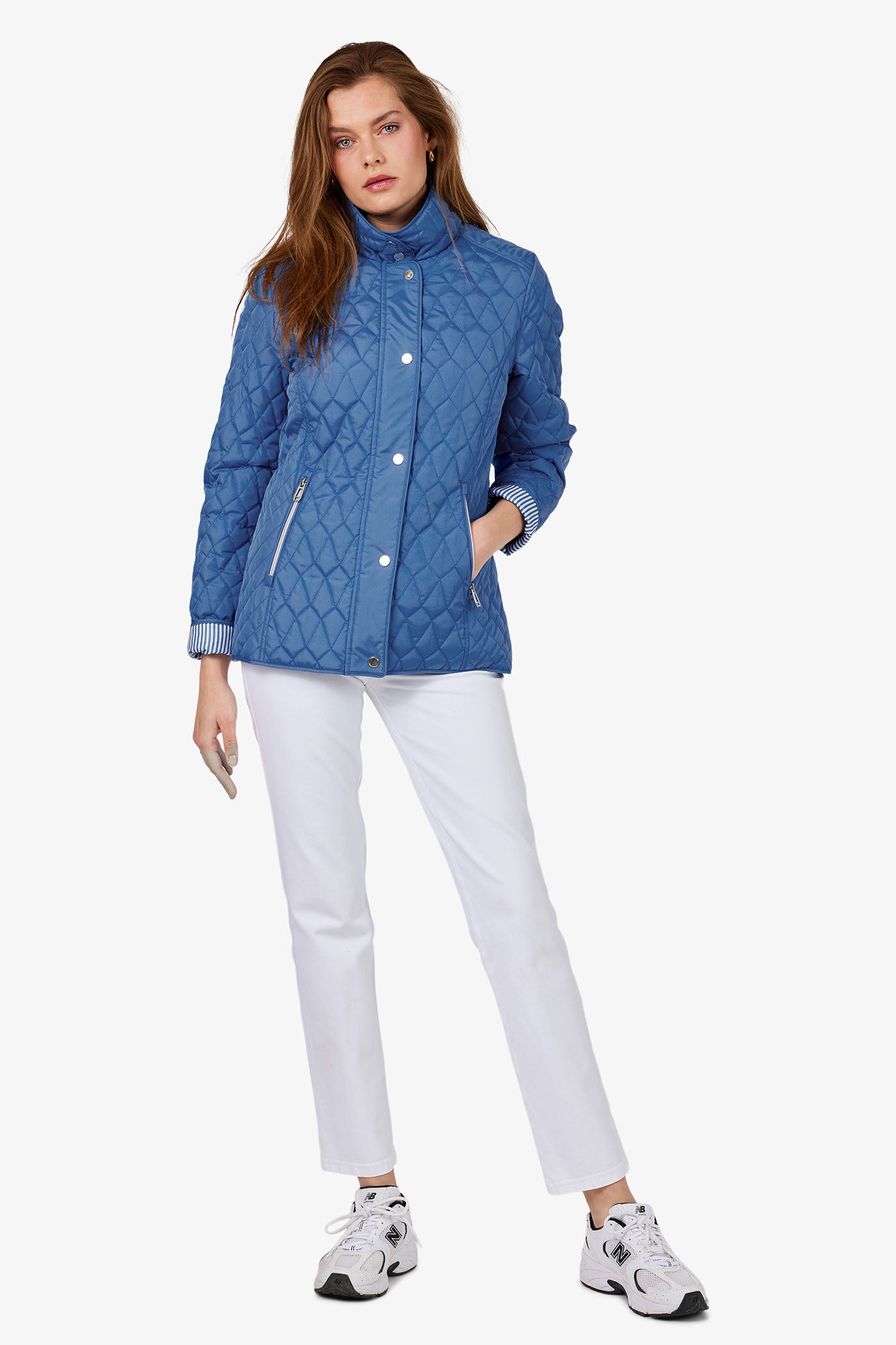 Snap Front Diamond Quilted Jacket. Style FR243