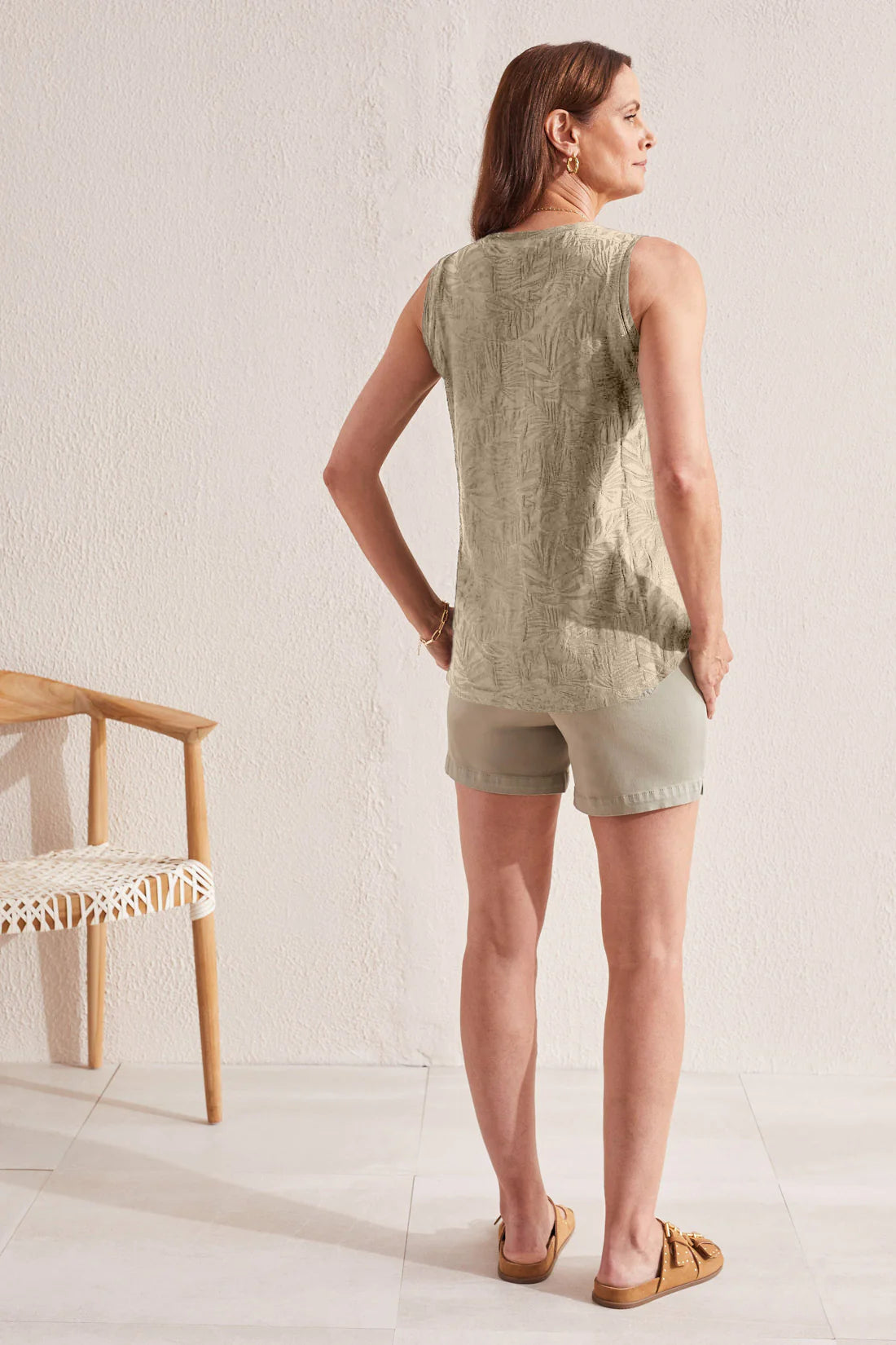 Tonal Printed Round Hem Tank. Style TR1810O-3936