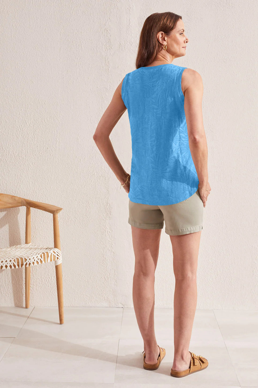 Tonal Printed Round Hem Tank. Style TR1810O-3936