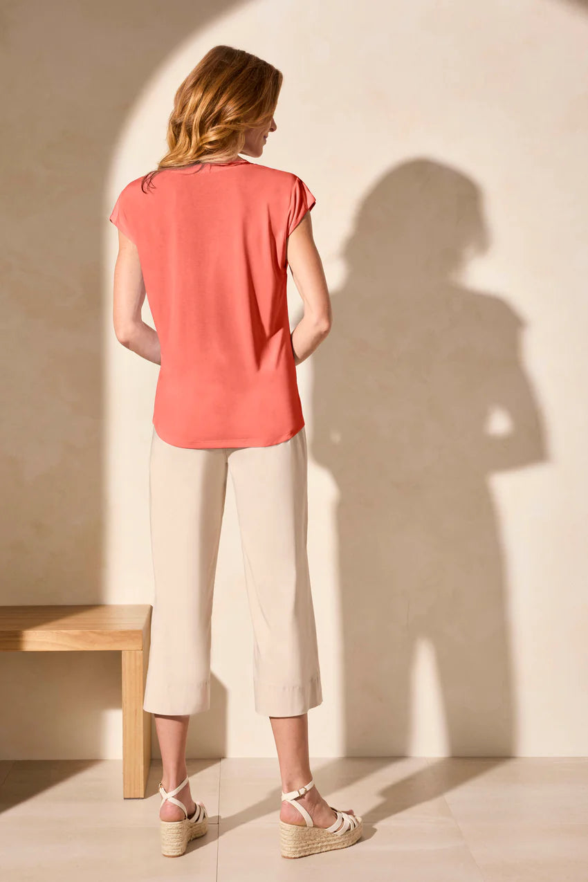 Cap Sleeve V-Neck Top. Style TR2034O-2891