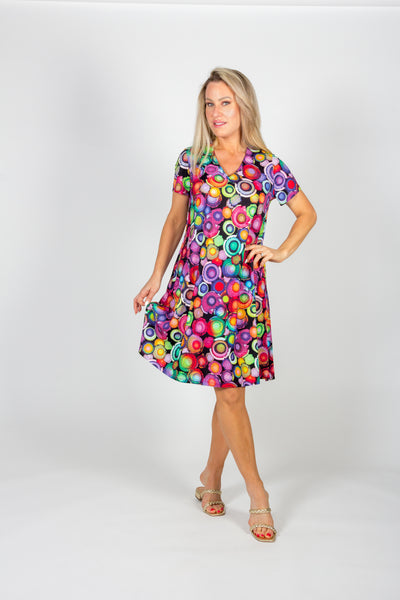 Mulit Colour Print T-Shirt Dress. Style PE238-4763