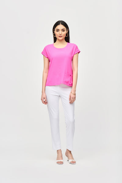 Textured Woven Boxy Fit Top. Style JR241217