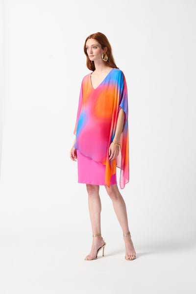 Ombre Layered Poncho Dress. Style JR242207