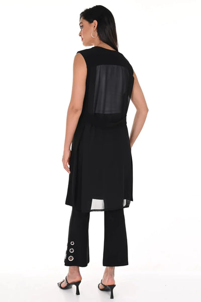 Sheer Back Tie Waist Vest. Style FL246004