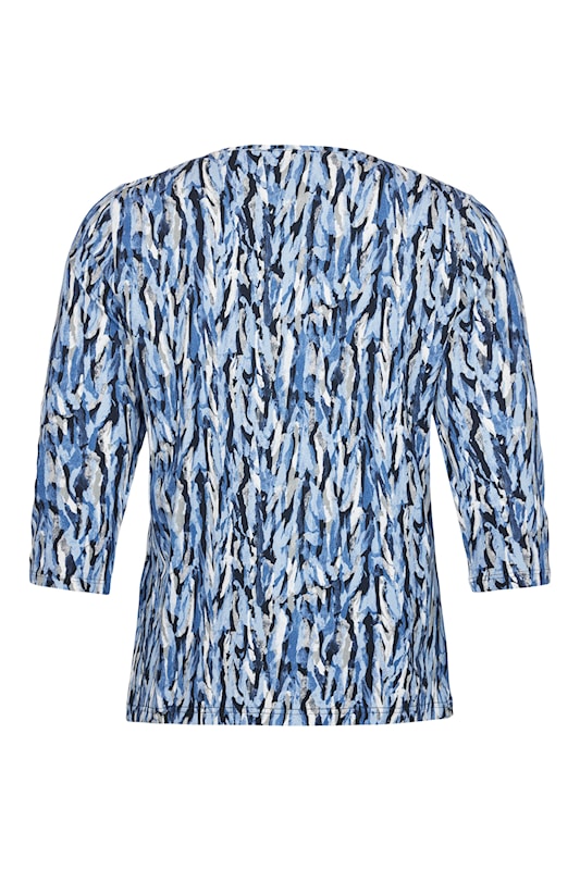 Blue Abstract Print Lightweight Top. Style SUN6784