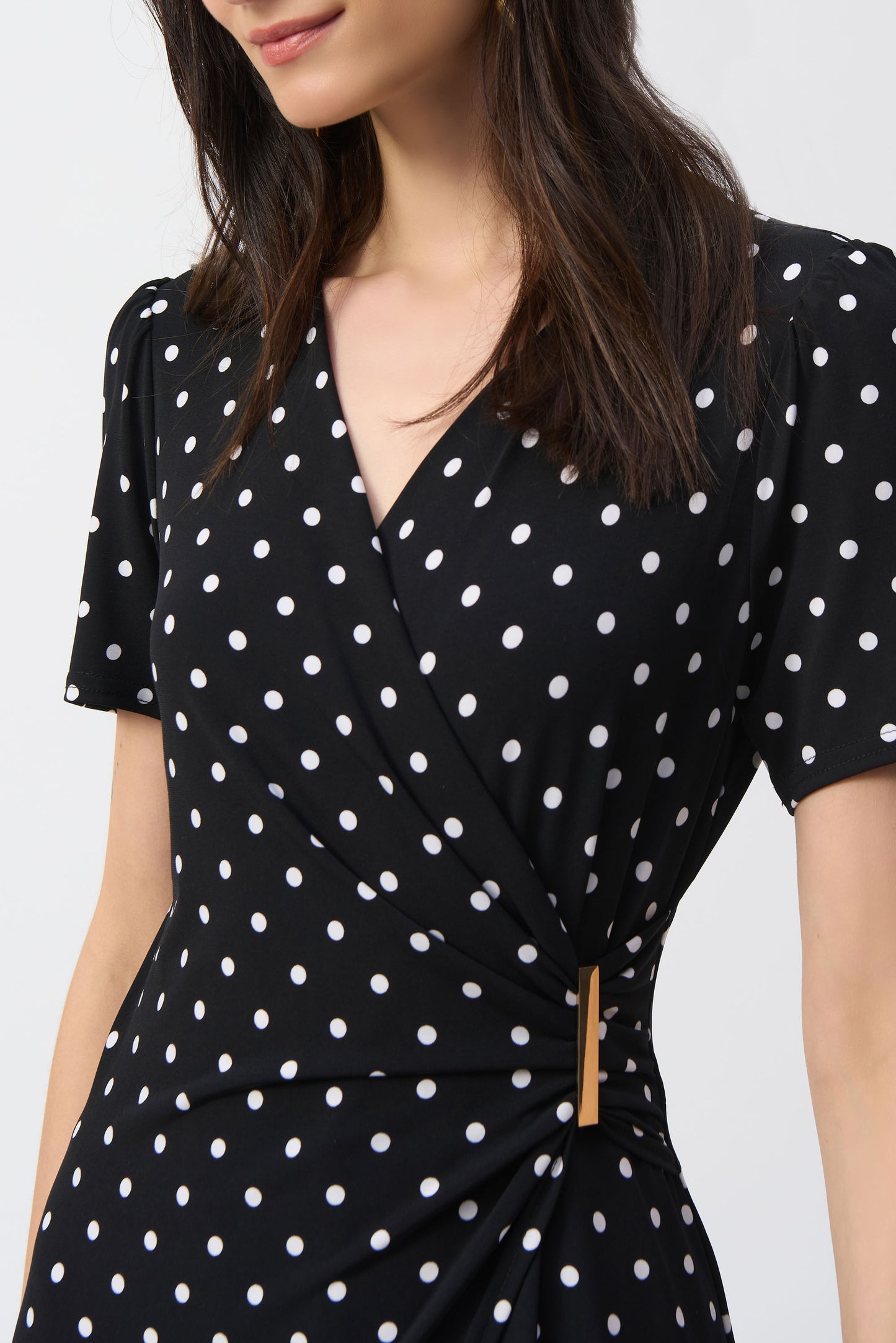 Dot Print Wrap Culotte Jumpsuit. Style JR251008