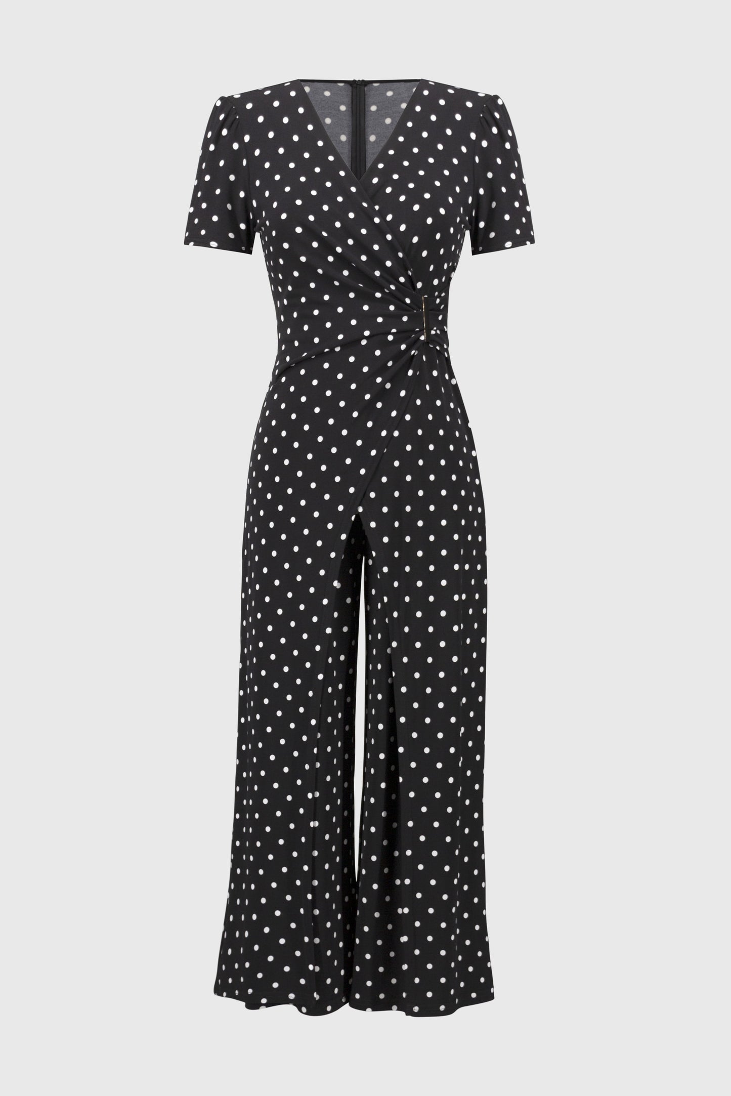 Dot Print Wrap Culotte Jumpsuit. Style JR251008