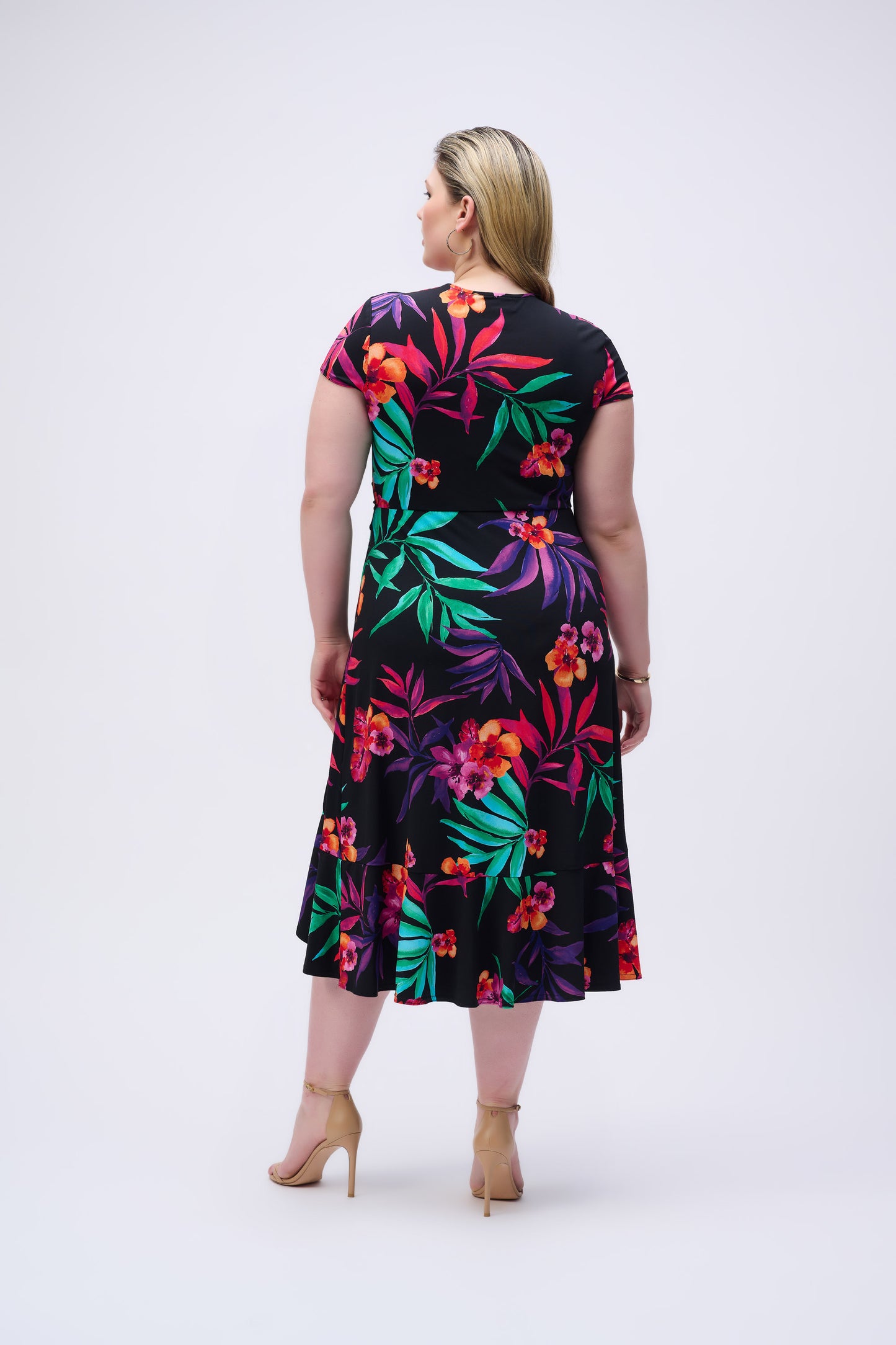 Tropical Print Gather Front Dresss. Style JR251011