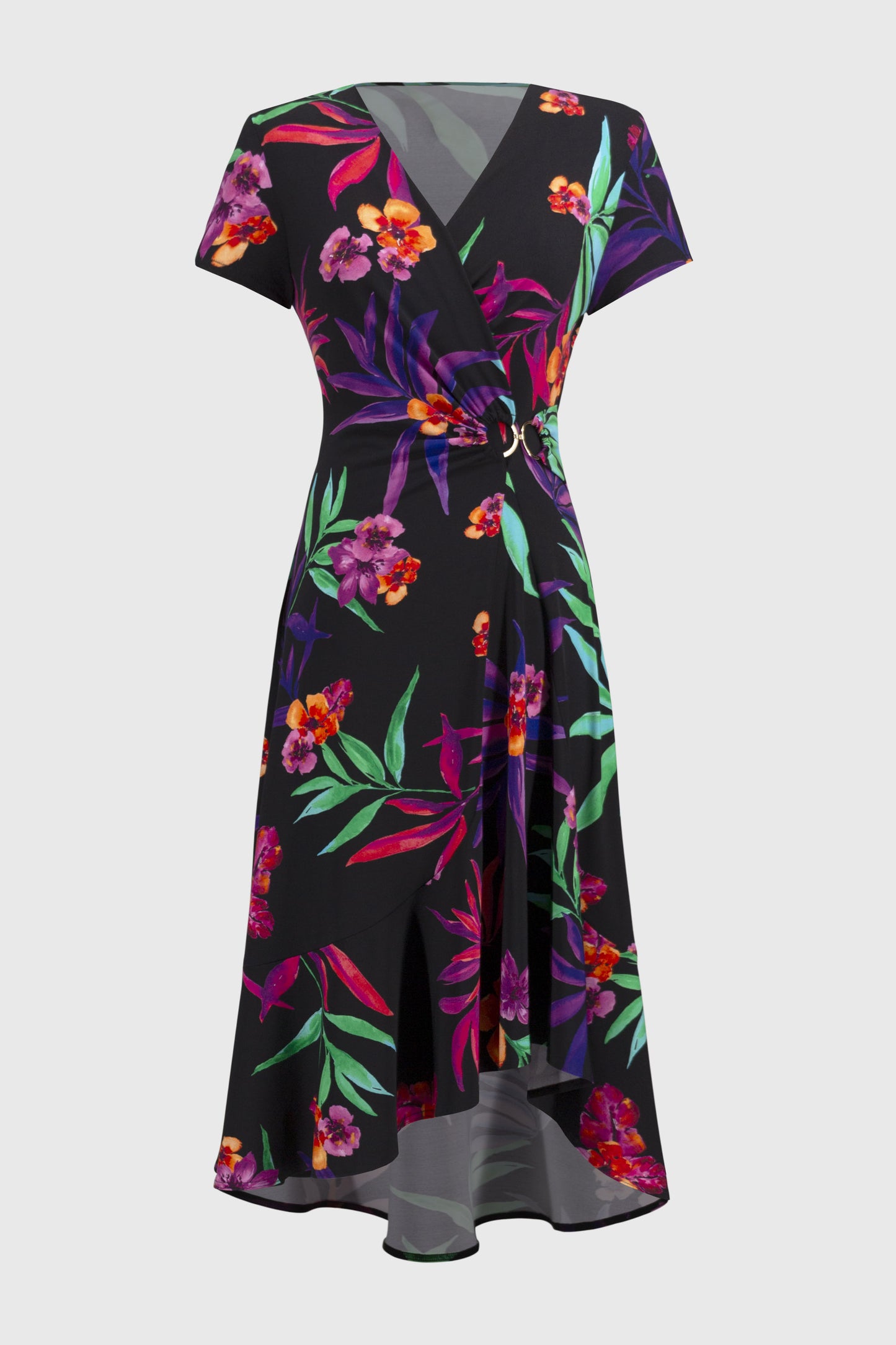 Tropical Print Gather Front Dresss. Style JR251011