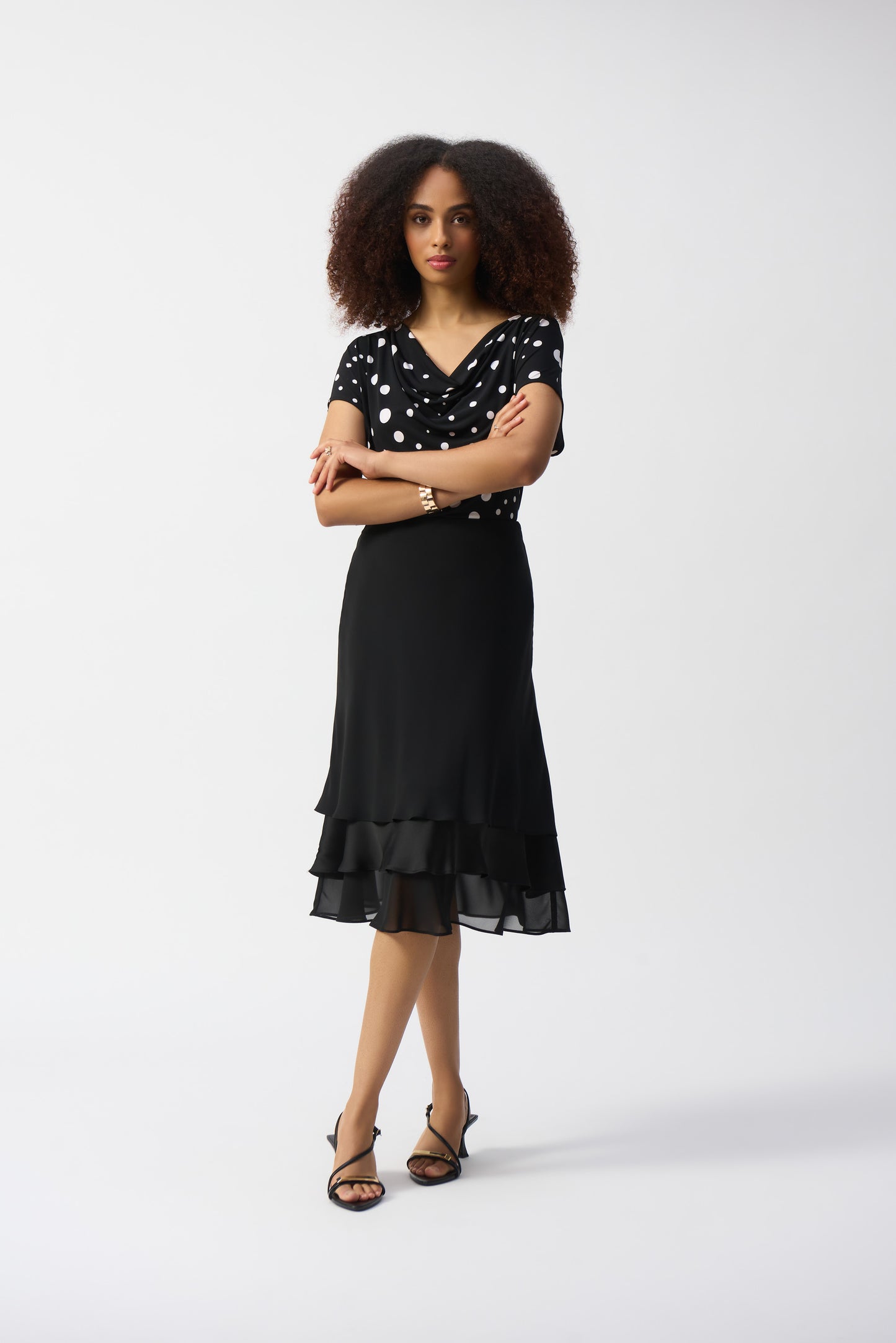 Layered Chiffon & Satin A-Line Skirt. Style JR251020
