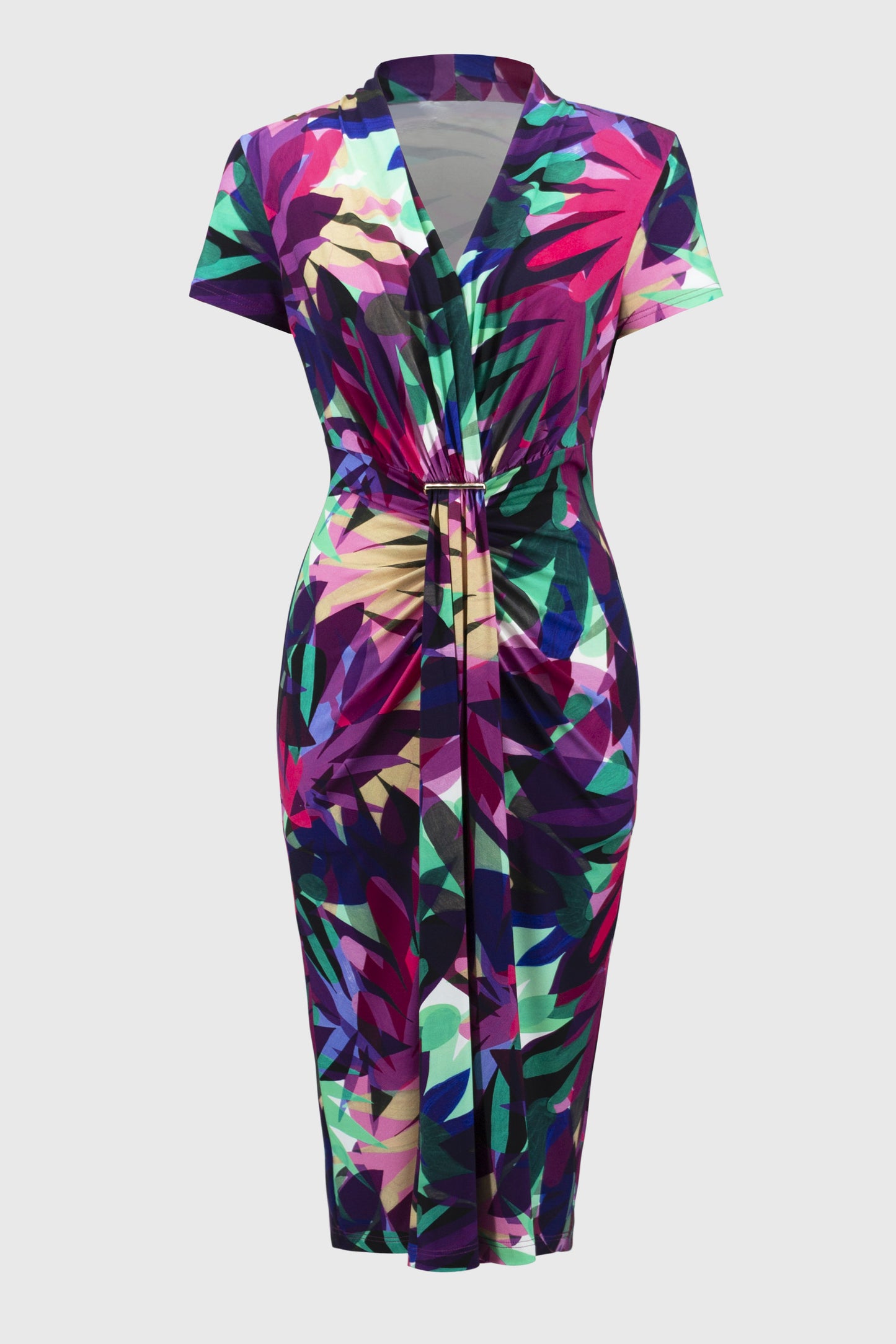 Silky Knit Tropical Print Dress. Style JR251042