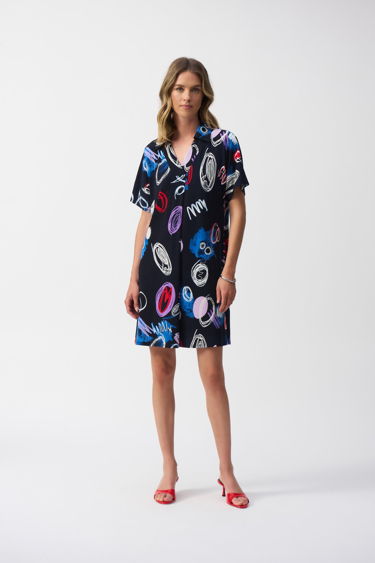 Silky Knit A-Line Dress. Style JR251111