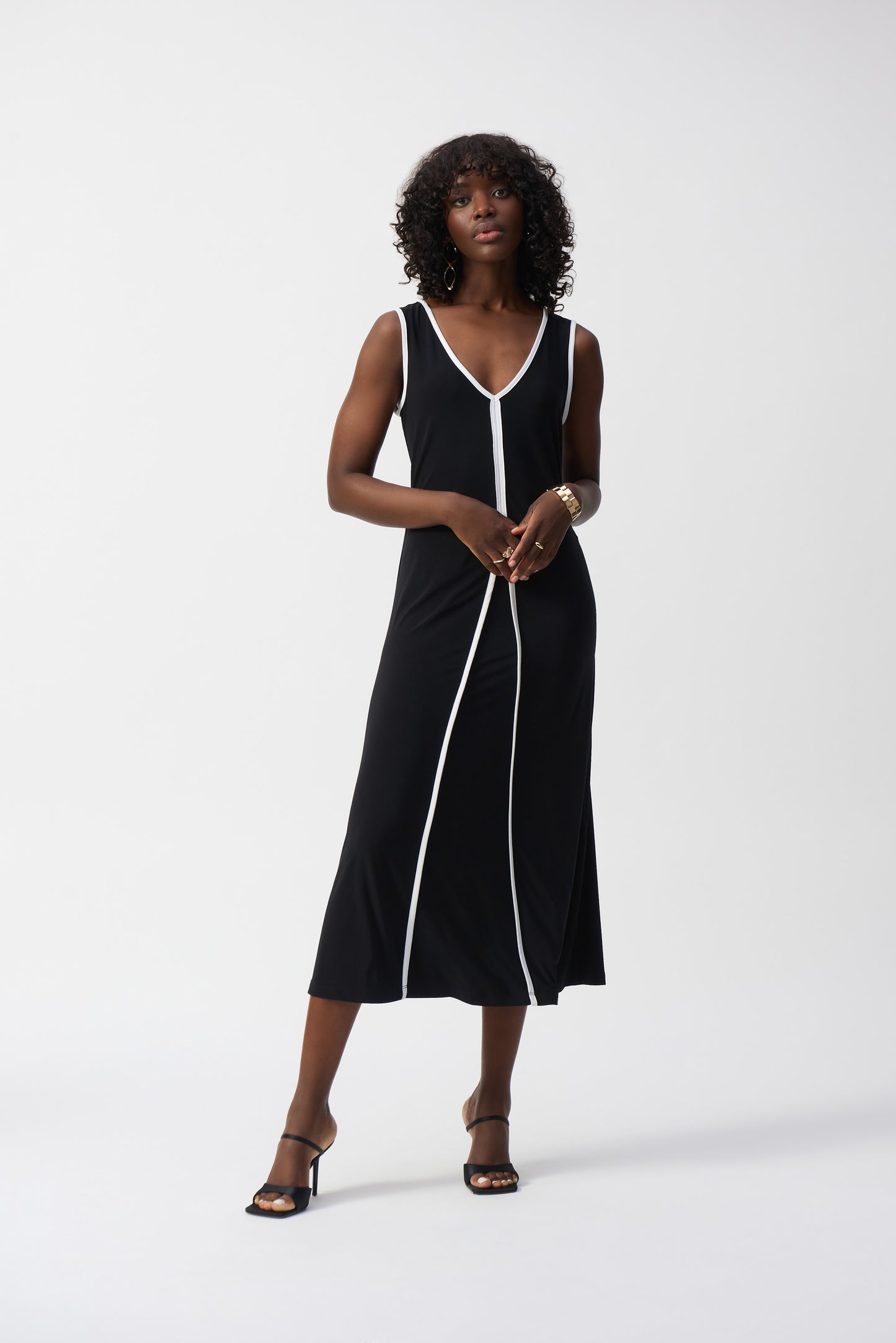 Silky Knit Sleeveless A-Line Dress. Style JR251156