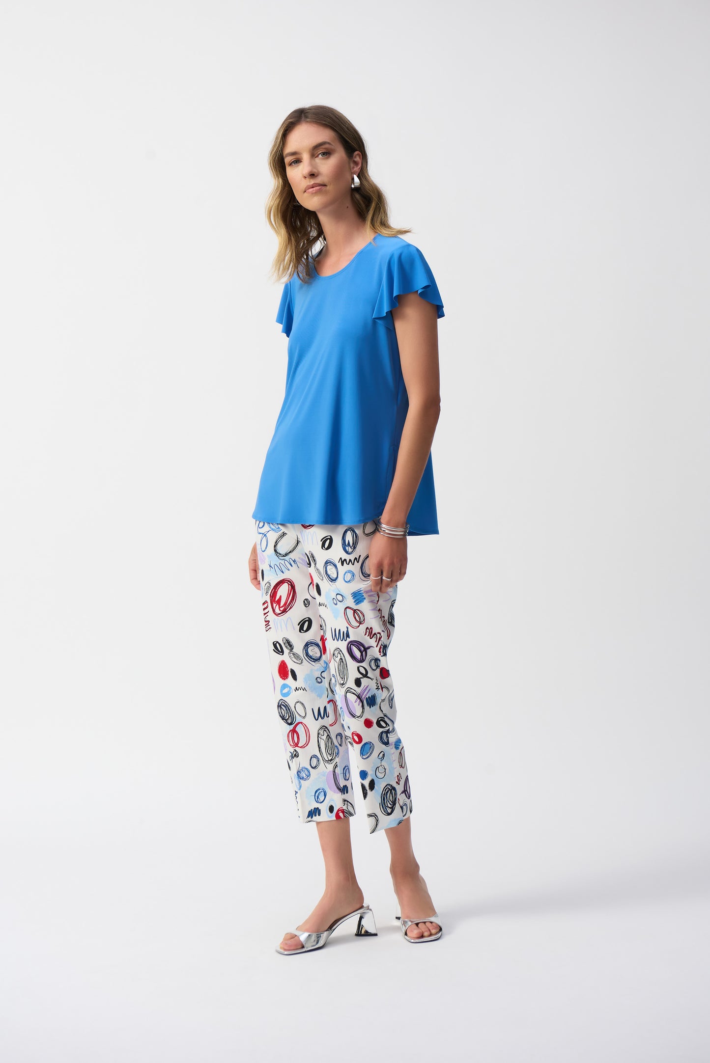 Silky Knit Flutter Sleeve T-Shirt. Style JR251169