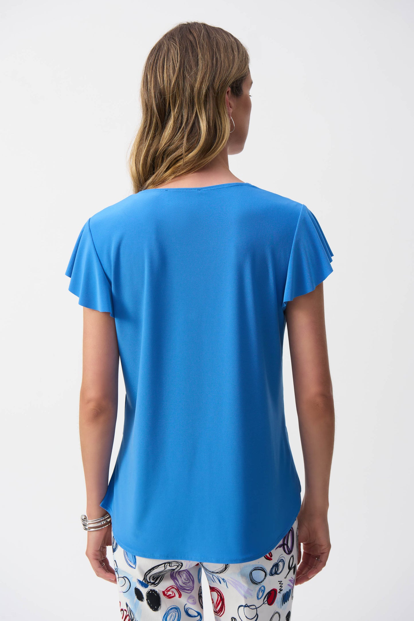 Silky Knit Flutter Sleeve T-Shirt. Style JR251169