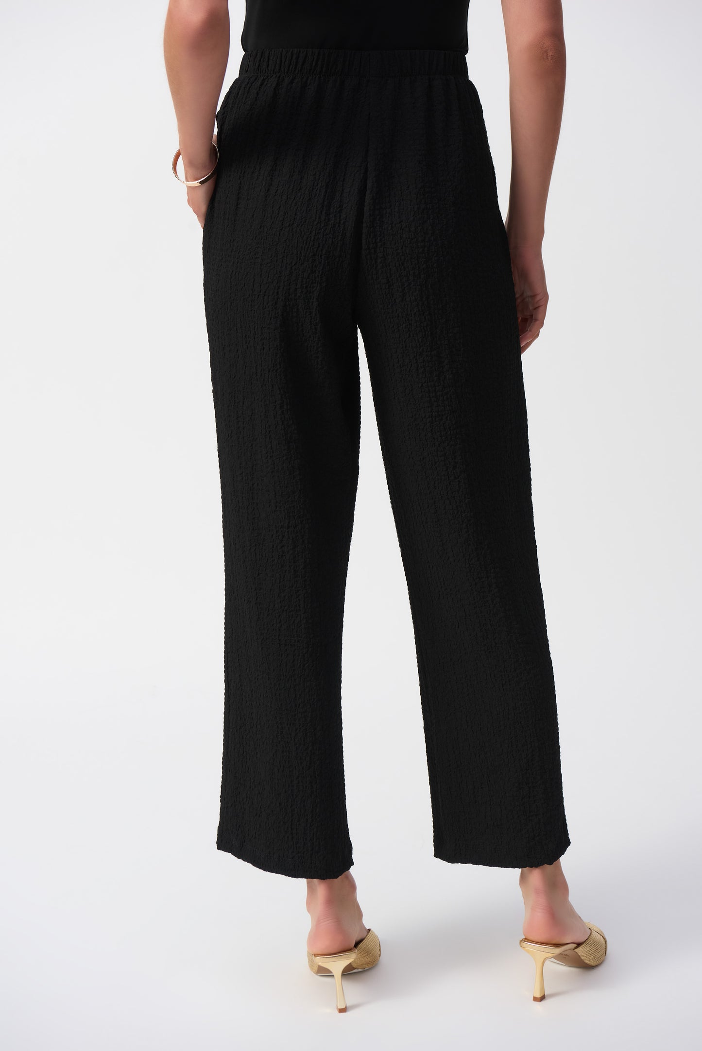 Seersucker Wide Leg Pull On Pant. Style JR251227