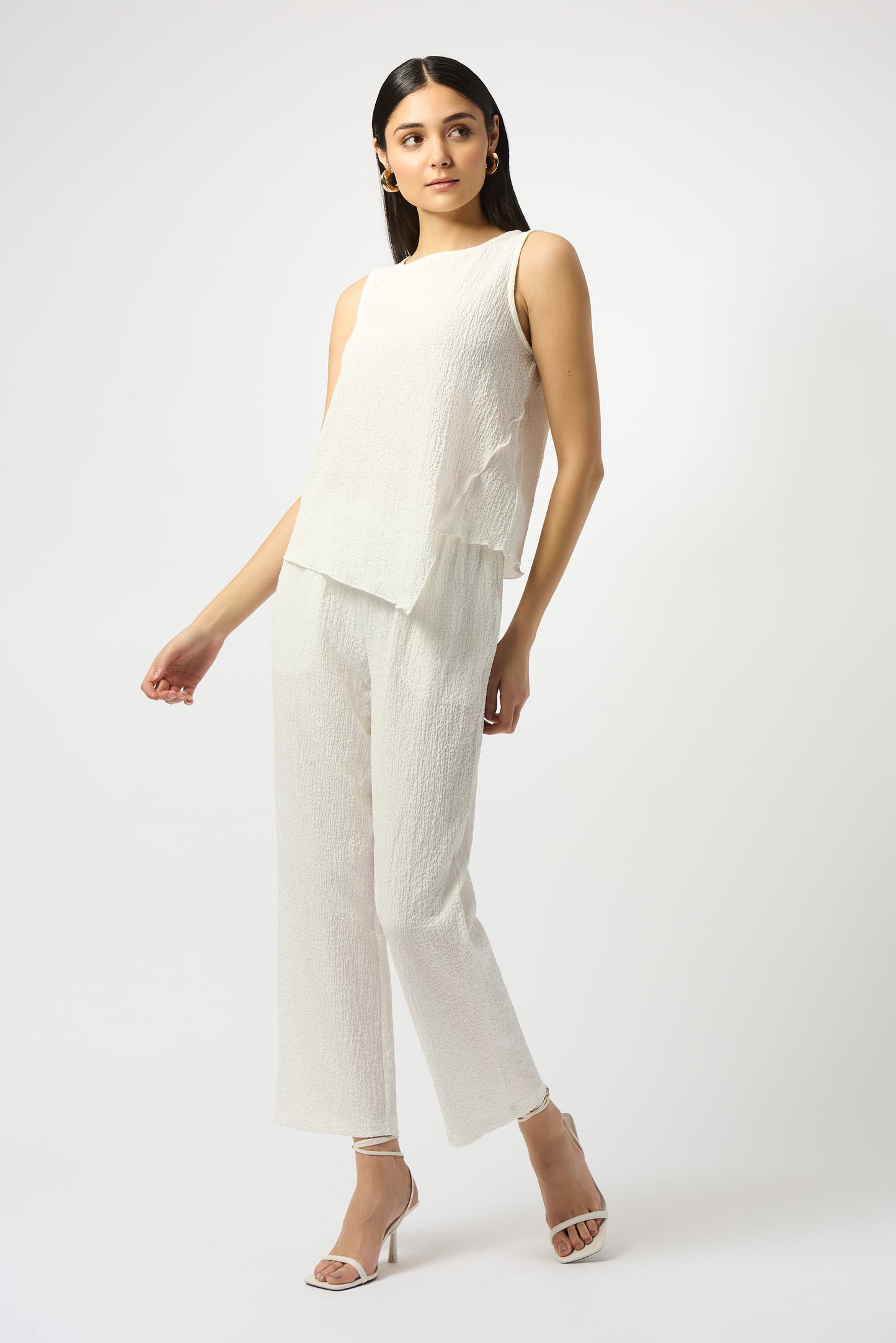 Seersucker Wide Leg Pull On Pant. Style JR251227