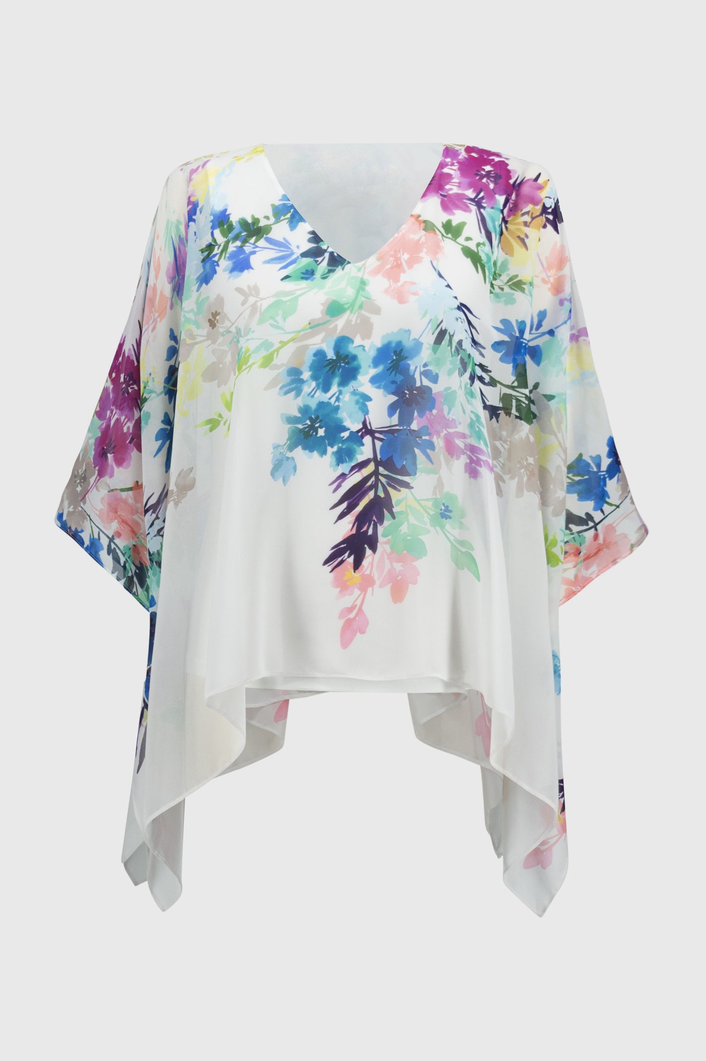 Chiffon Floral Print Poncho. Style JR251238