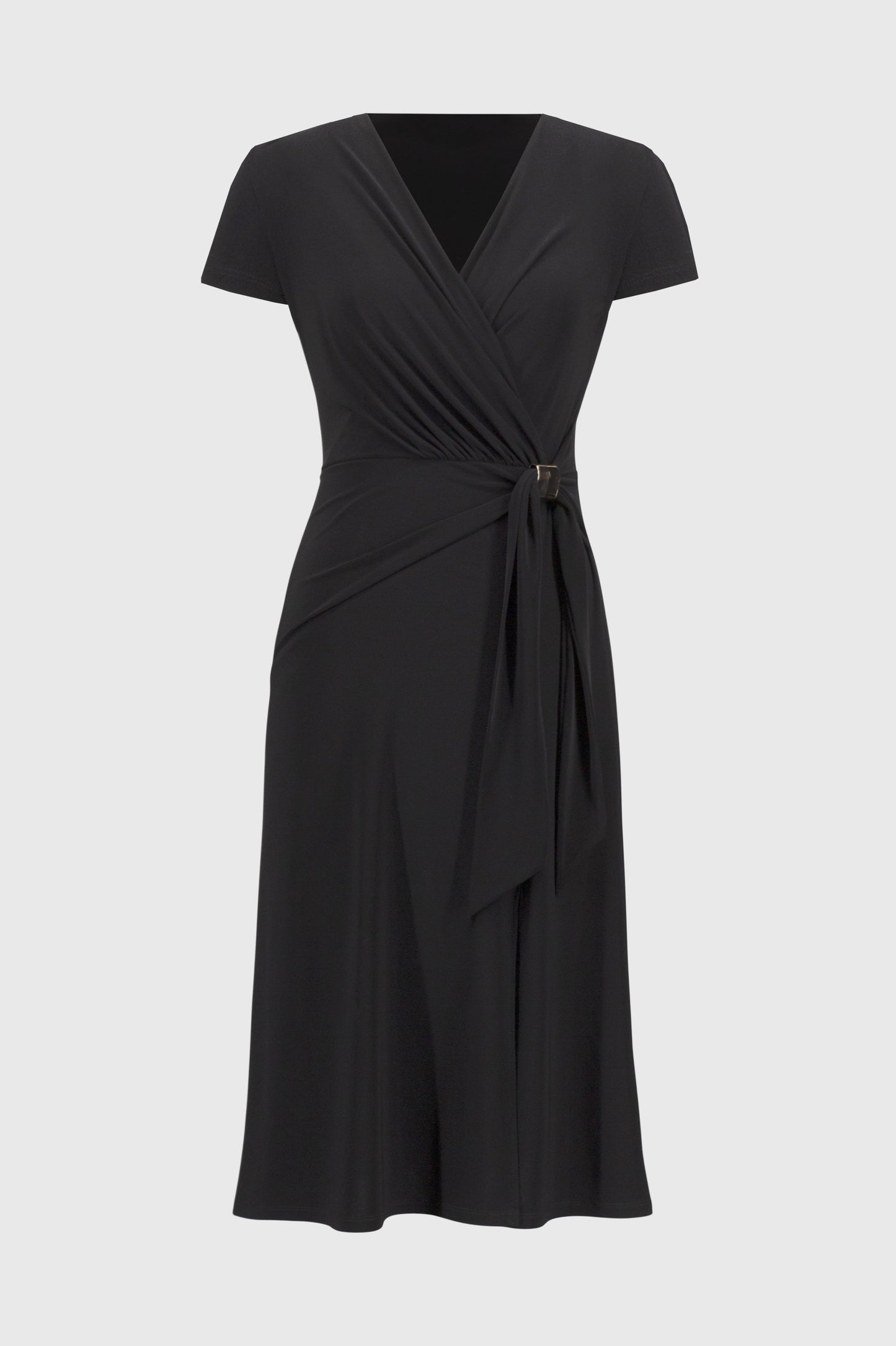 Silky Knit Flowy Wrap Dress. Style JR251250