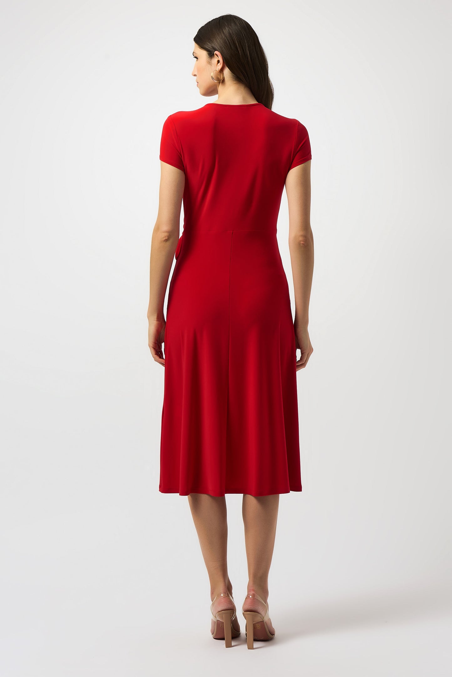 Silky Knit Flowy Wrap Dress. Style JR251250