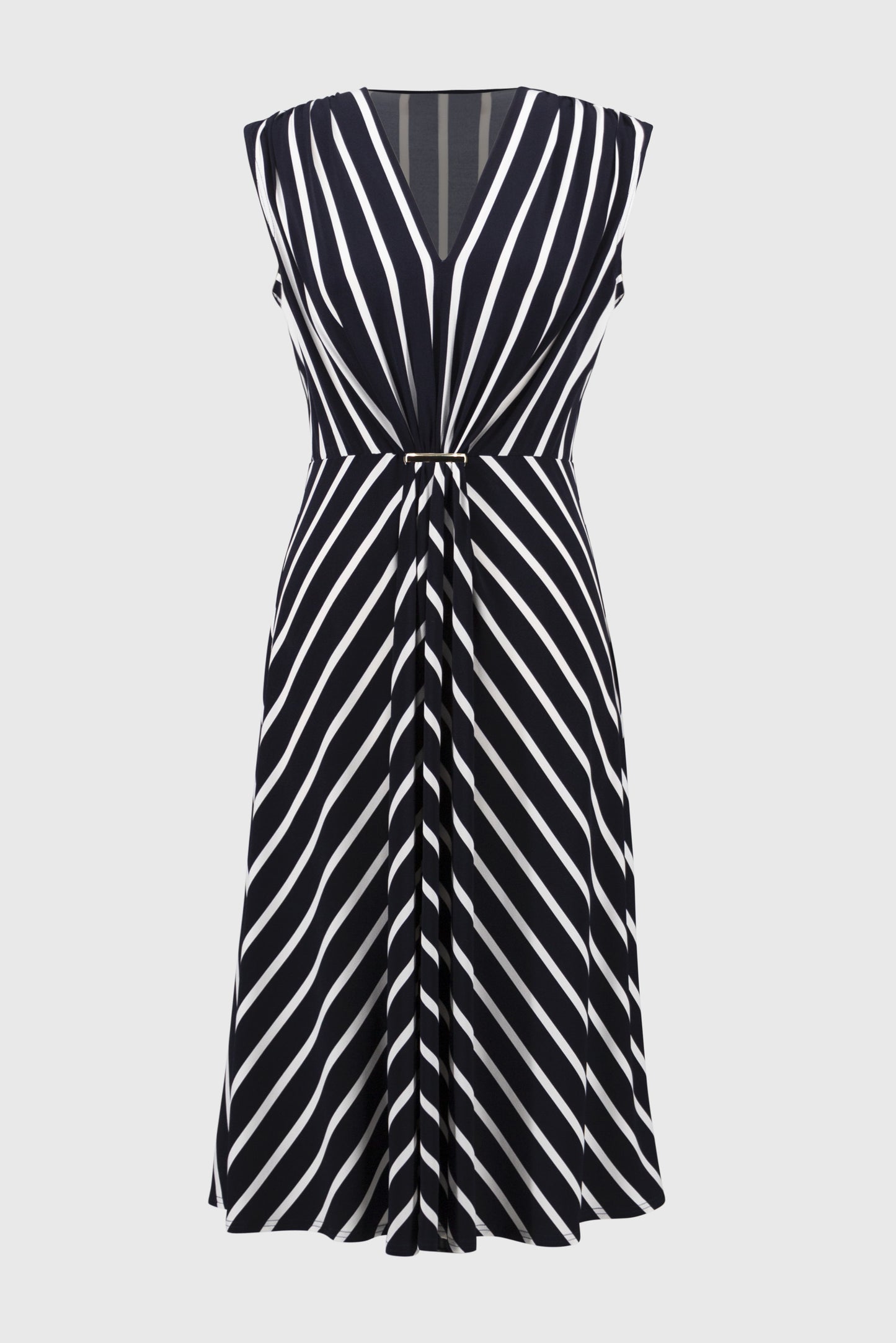 Silky Knit Stripe Fit & Flare Dress. Style JR251295