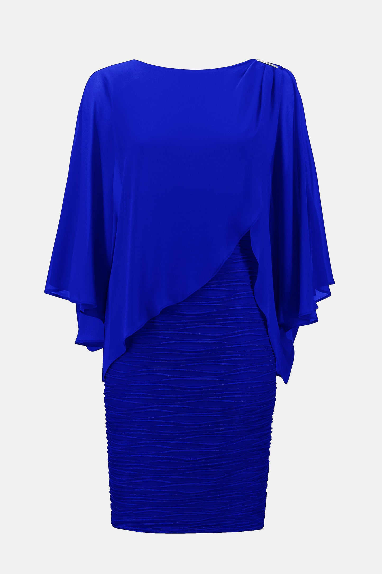 Signature Cascade & Chiffon Sheath Dress. Style JR251720