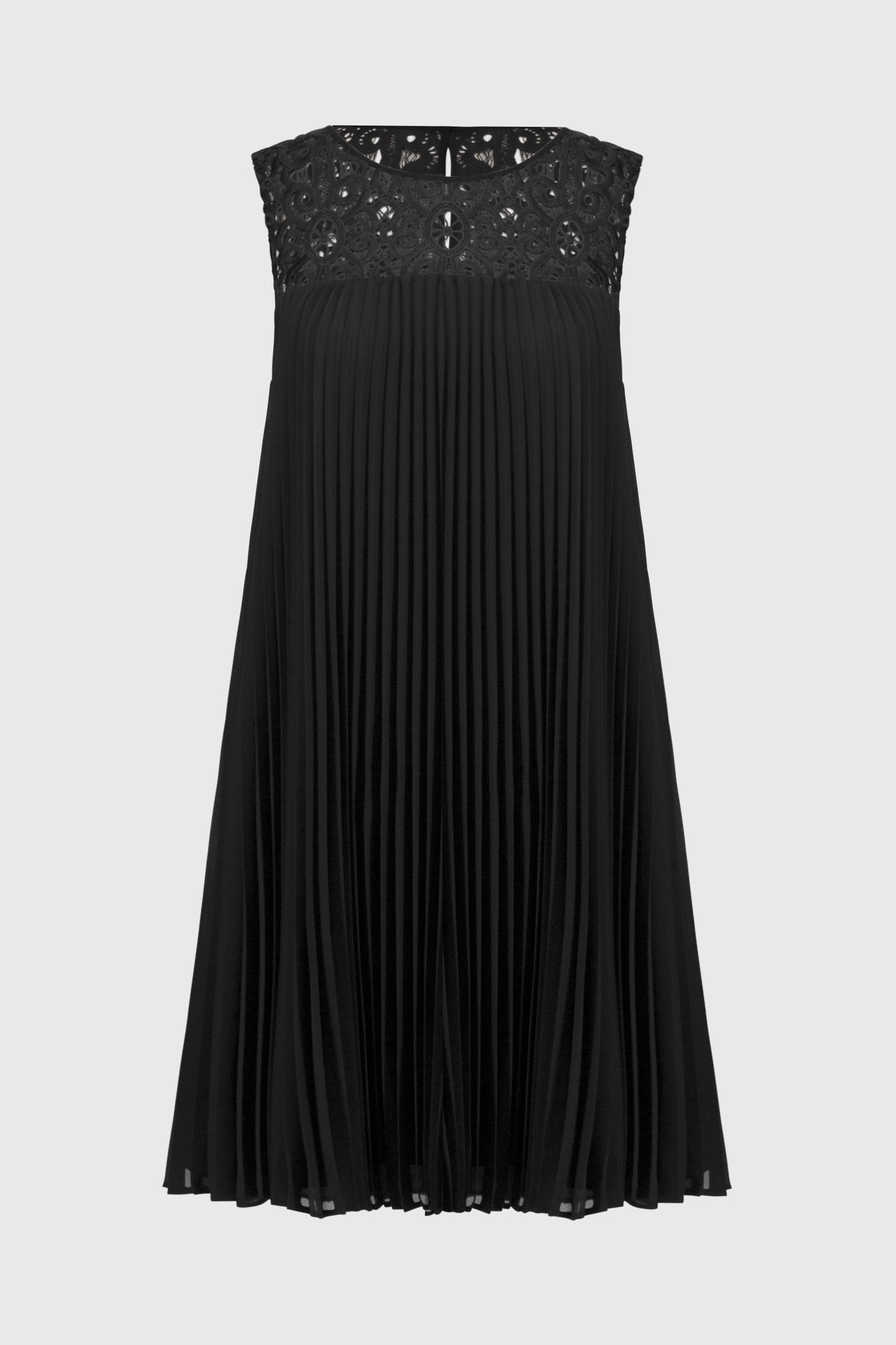Chiffon & Lace Sleeveless Pleat Dress. Style JR251767