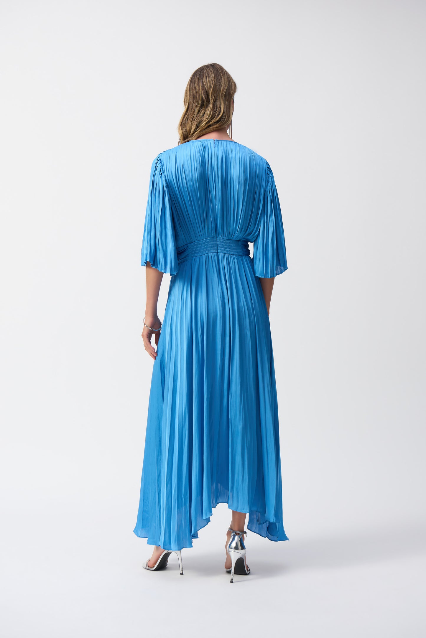 Pleated Satin Midi Dress. Style JR251903