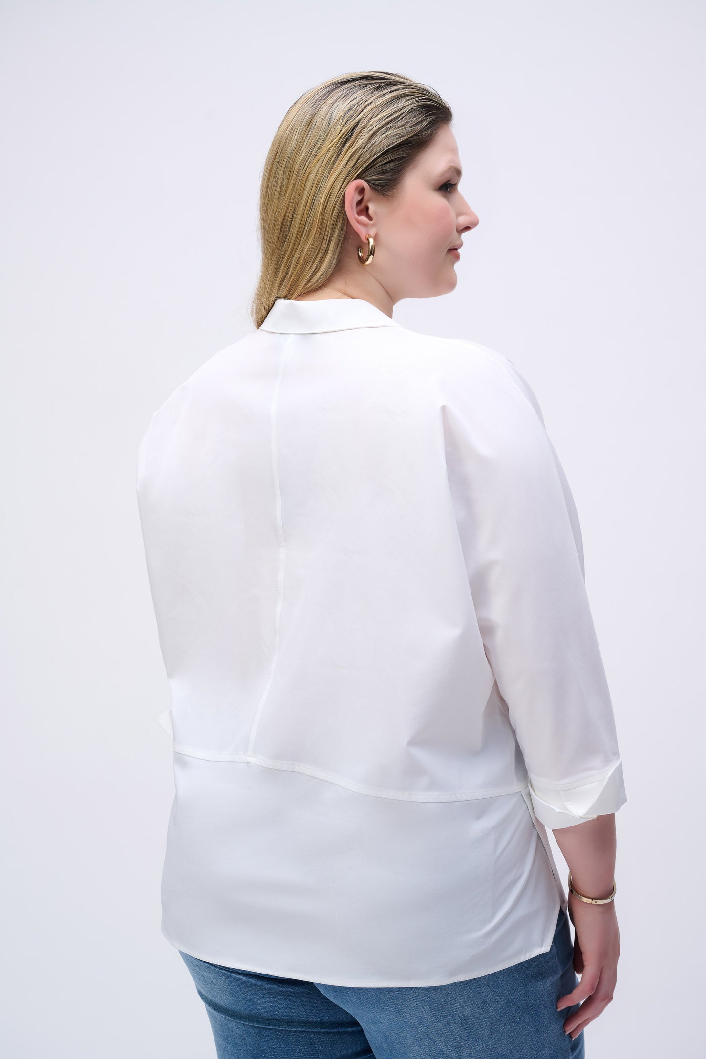 Poplin Boxy Collared Top. Style JR251948
