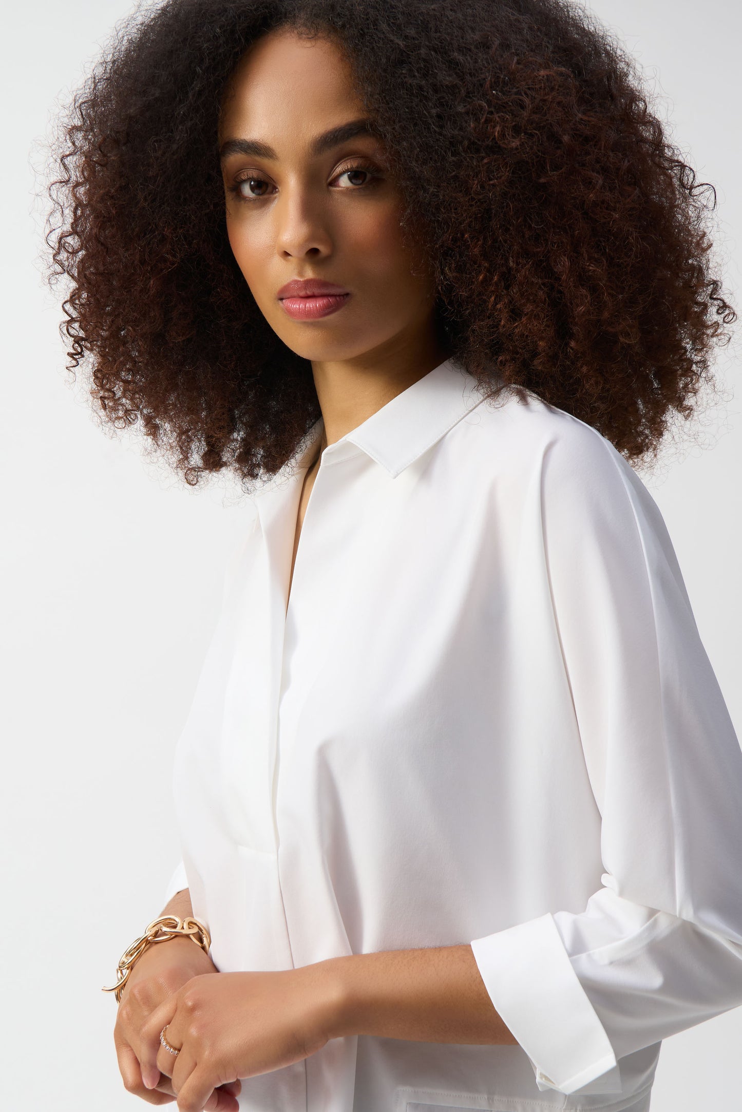 Poplin Boxy Collared Top. Style JR251948
