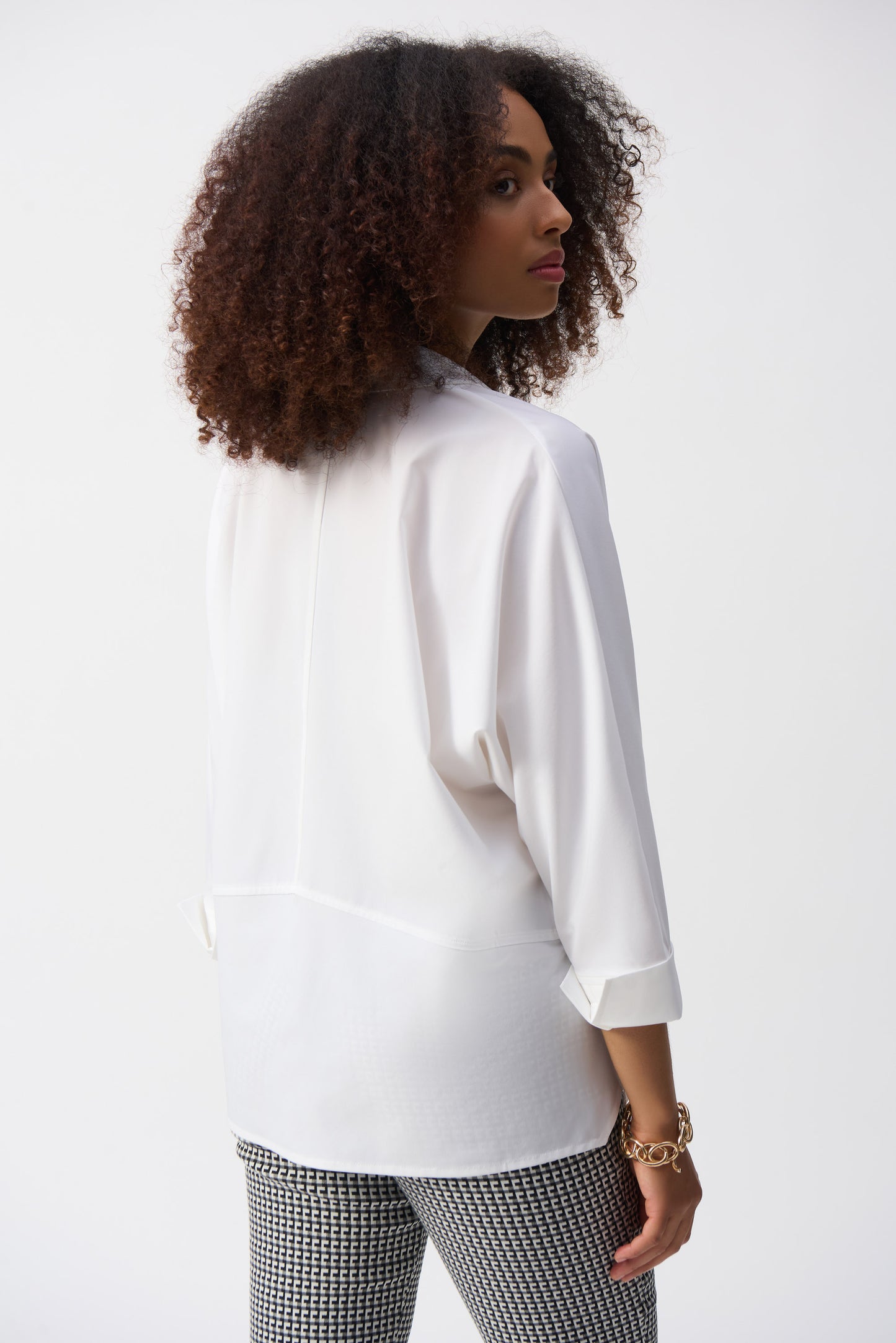 Poplin Boxy Collared Top. Style JR251948