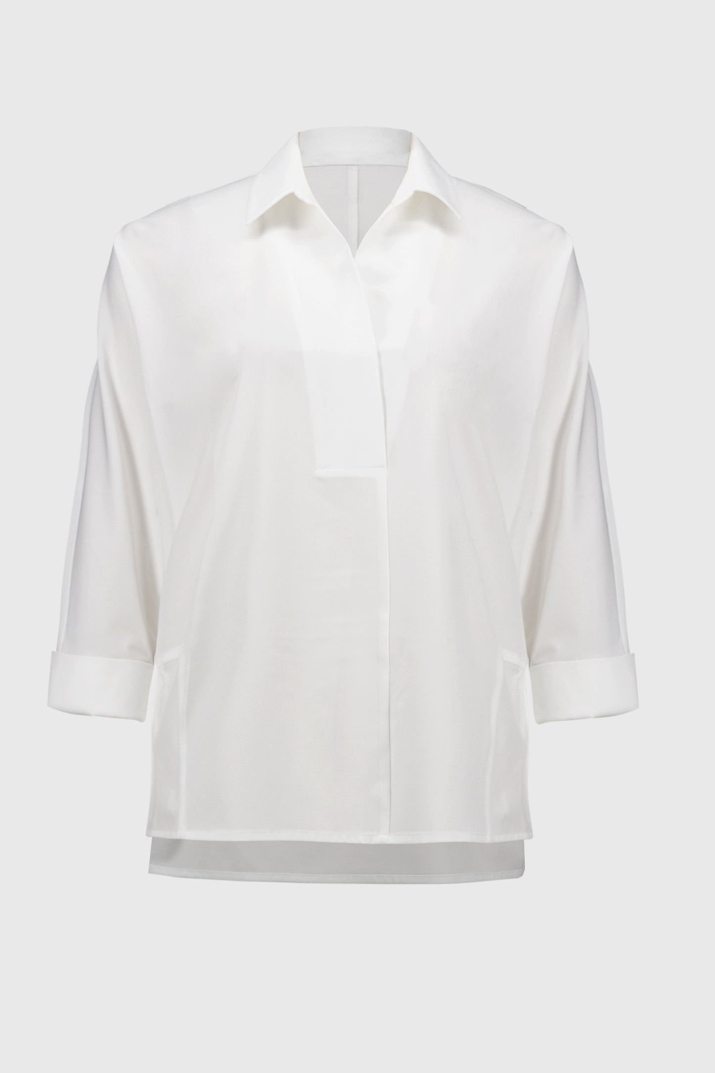 Poplin Boxy Collared Top. Style JR251948