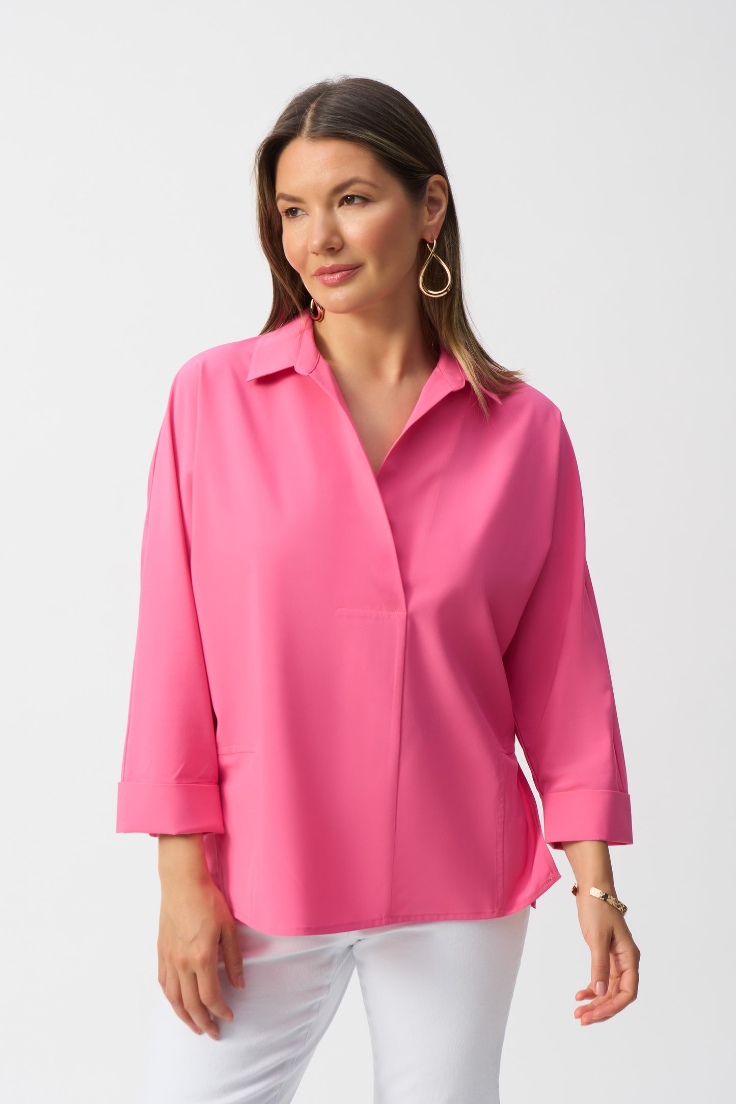 Poplin Boxy Collared Top. Style JR251948