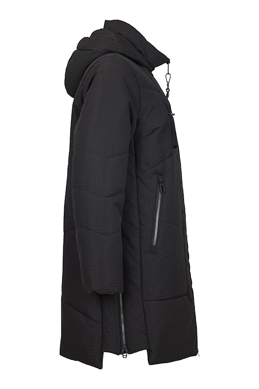 Long Length Zip Front Removable Hood Jacket. Style FR311