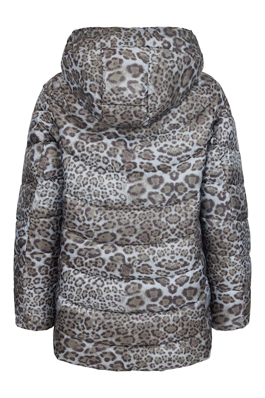 Printed Puffer Hooded Jacket. Style FR320