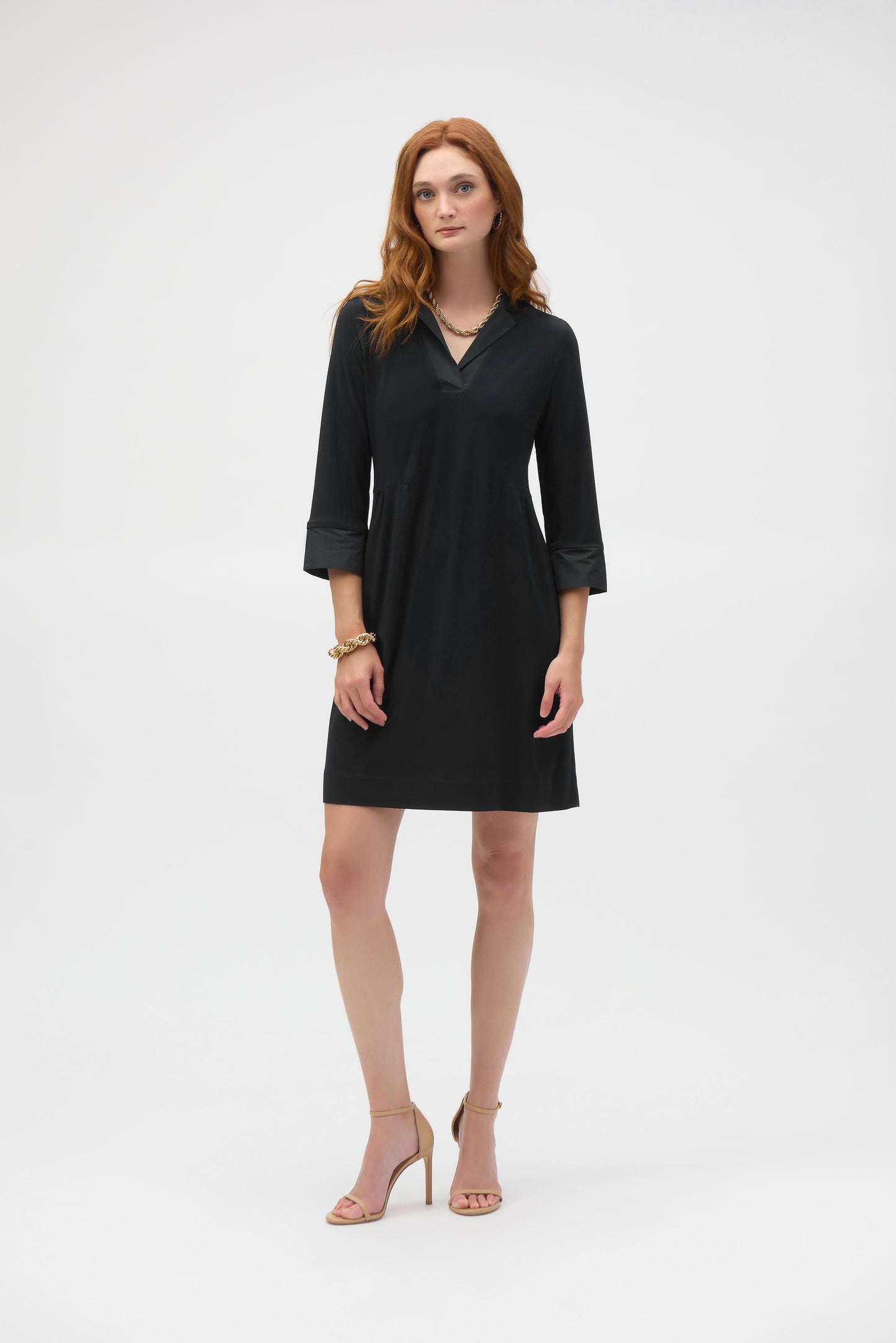 Silky Knit & Memory Trapeze Dress. Style JR252028