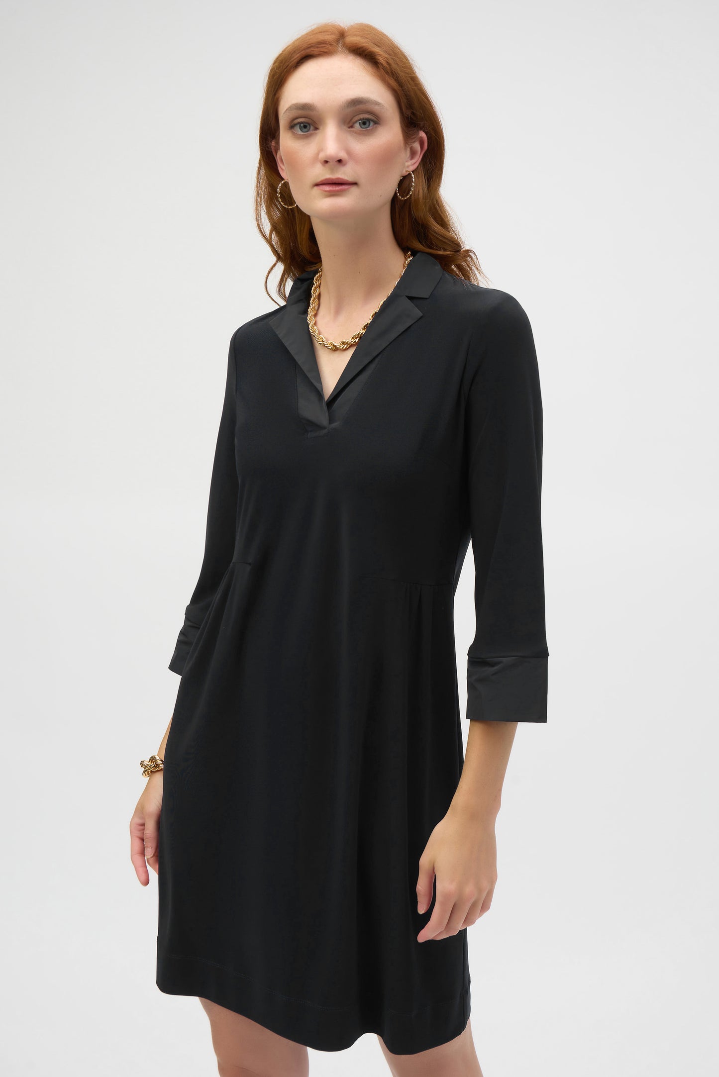 Silky Knit & Memory Trapeze Dress. Style JR252028