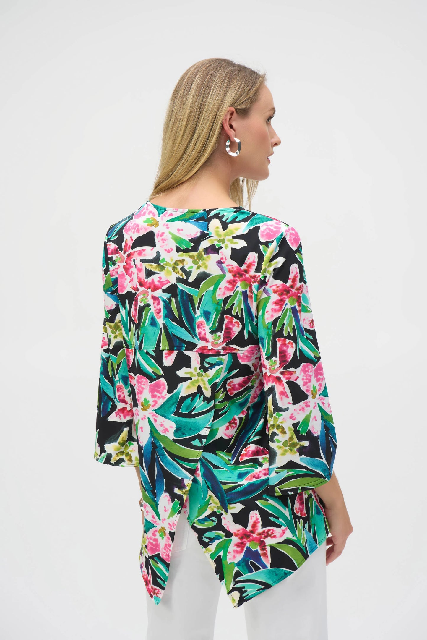 Silky Knit 1/4 Rhinestone Zip Top. Style JR252157