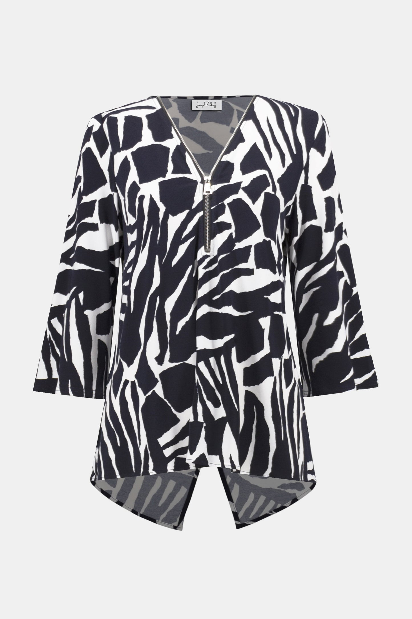 Silky Knit 1/4 Rhinestone Zip Top. Style JR252157