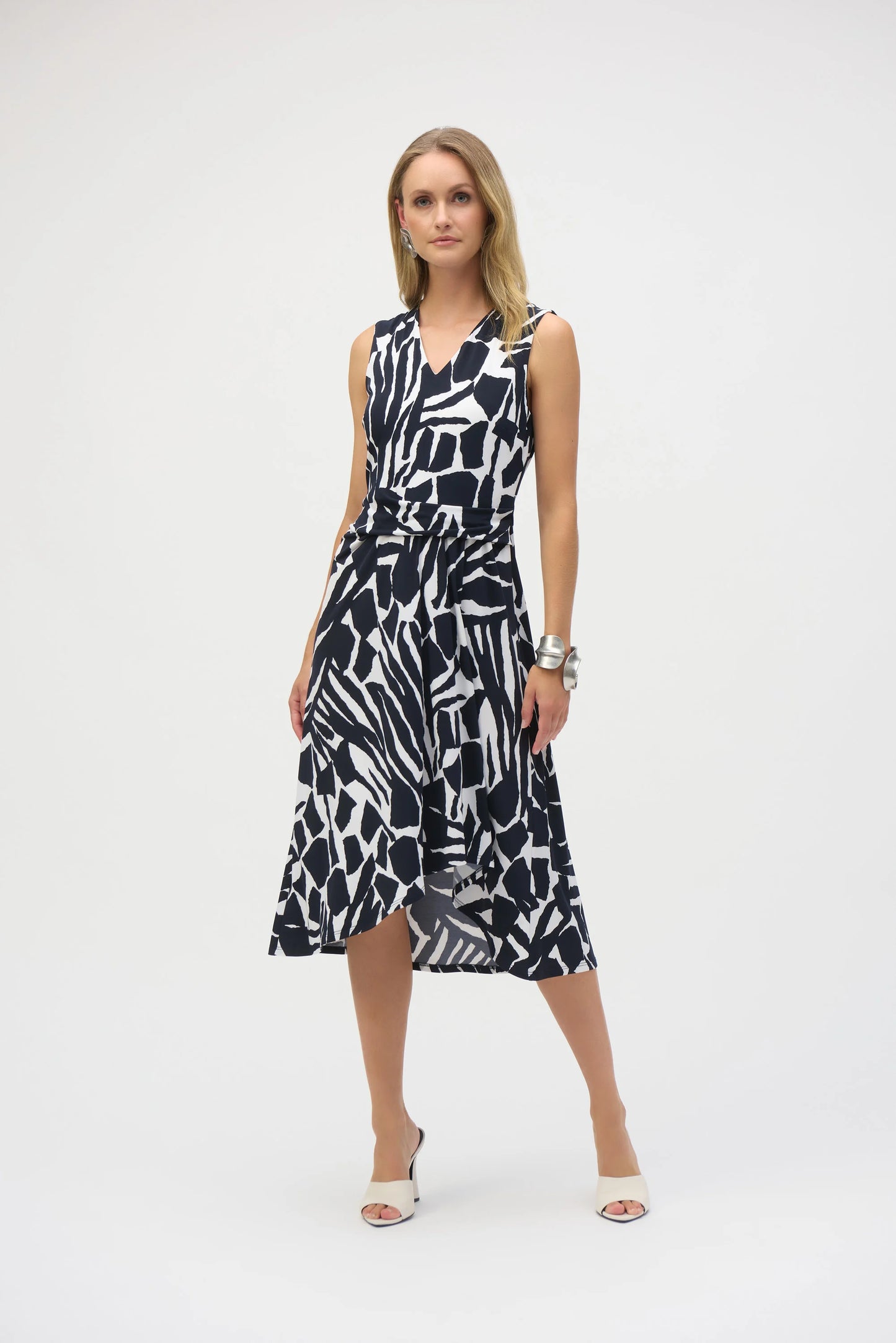 Printed Sleeveless Fit & Flare Midi Dress. Style JR252199