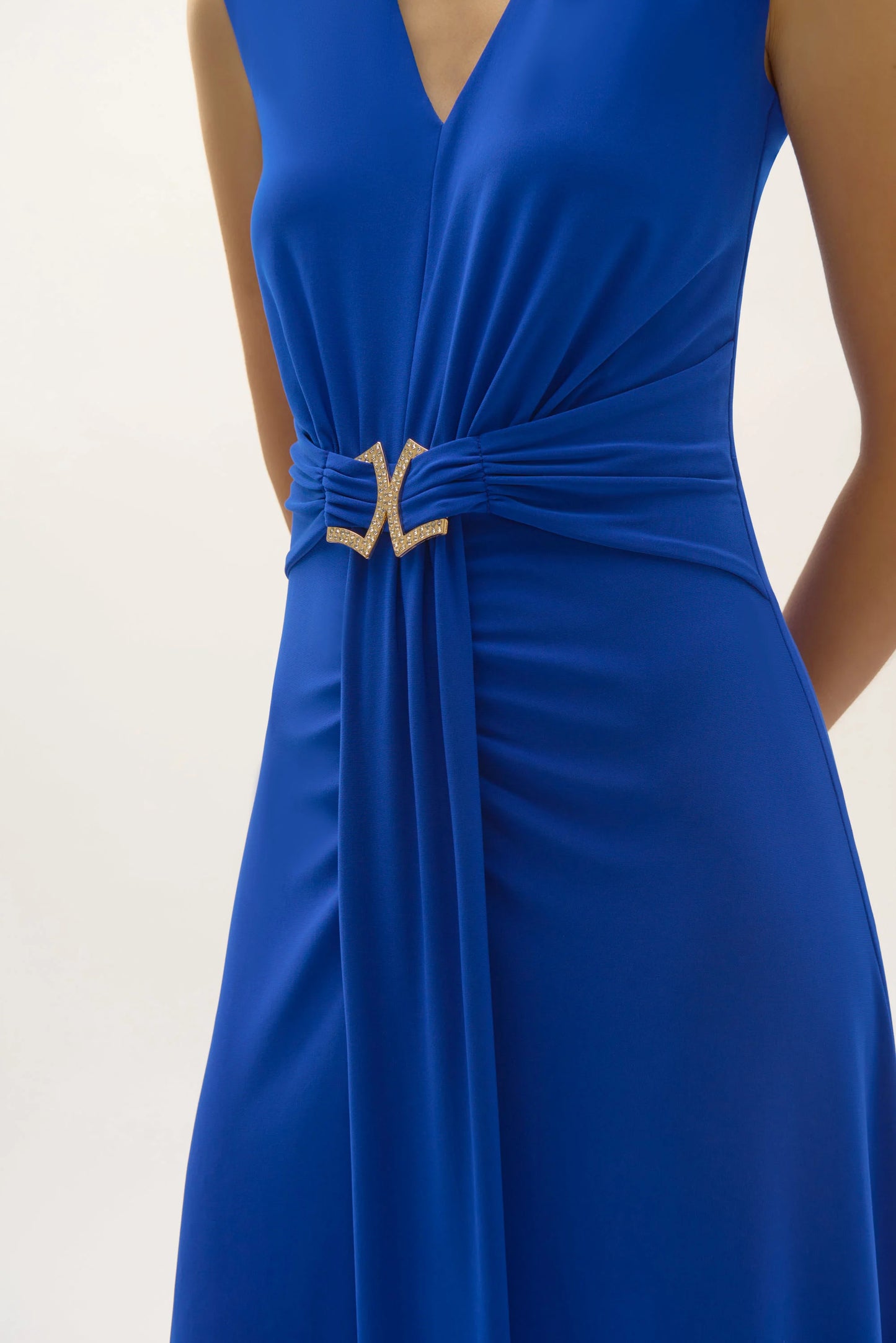 Rhinestone Ornament Silky Knit Dress. Style JR252717