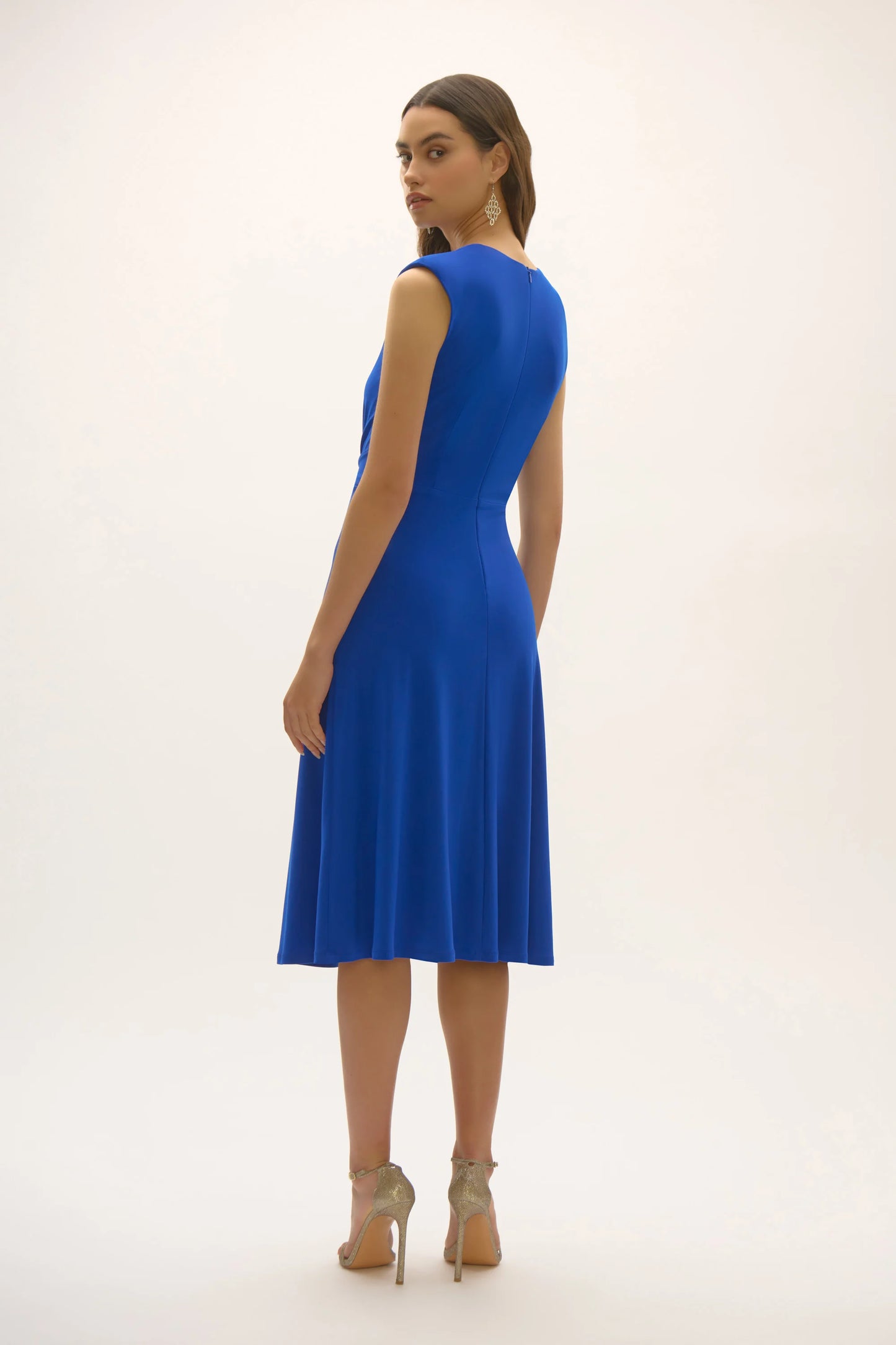 Rhinestone Ornament Silky Knit Dress. Style JR252717