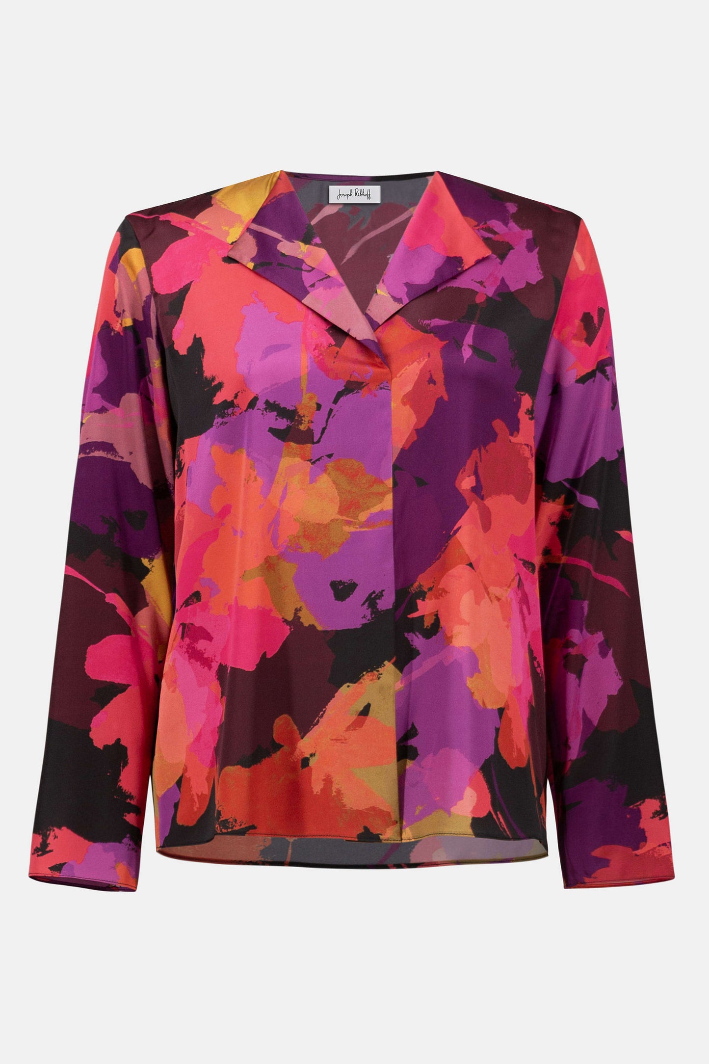 Recycled Satin Floral Print Straight Top. Style JR253075