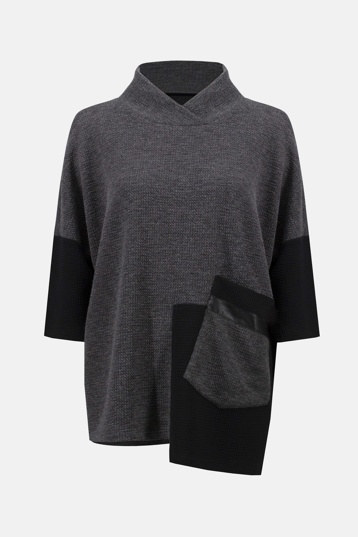 Textured Knit Color Block Boxy Top. Style JR253083