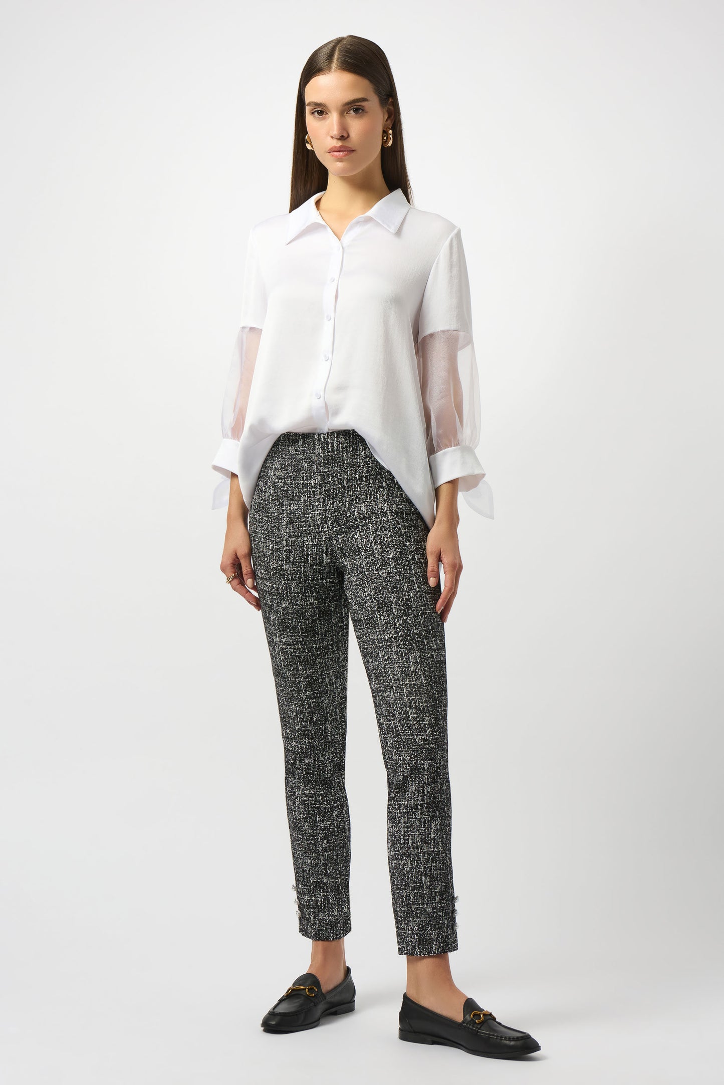 Abstract Jacquard Straight Pull-On Pants. Style JR253099